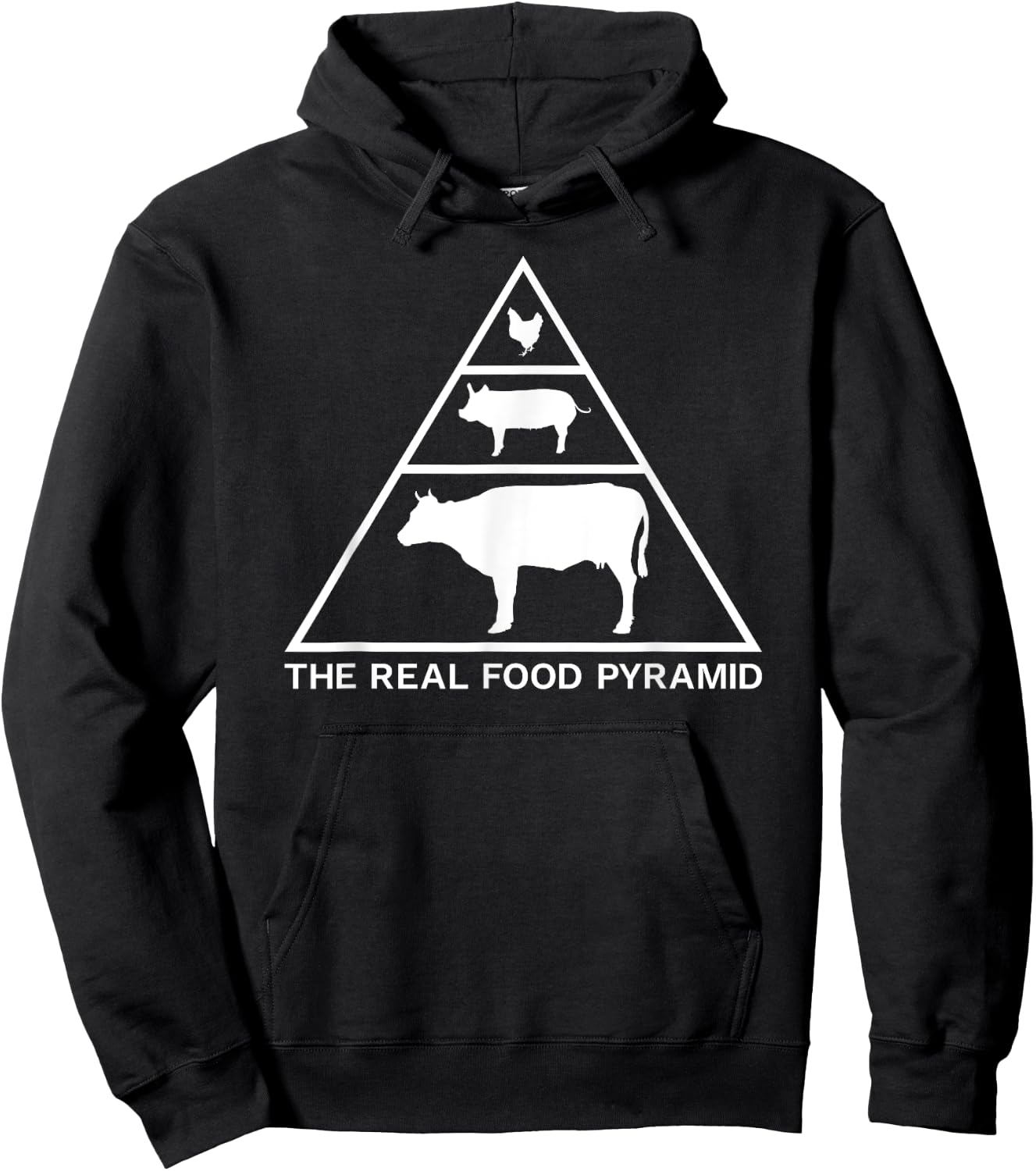 The Real Food Pyramid Carnivore Meat Eater Hoodie - Hoodie | Black