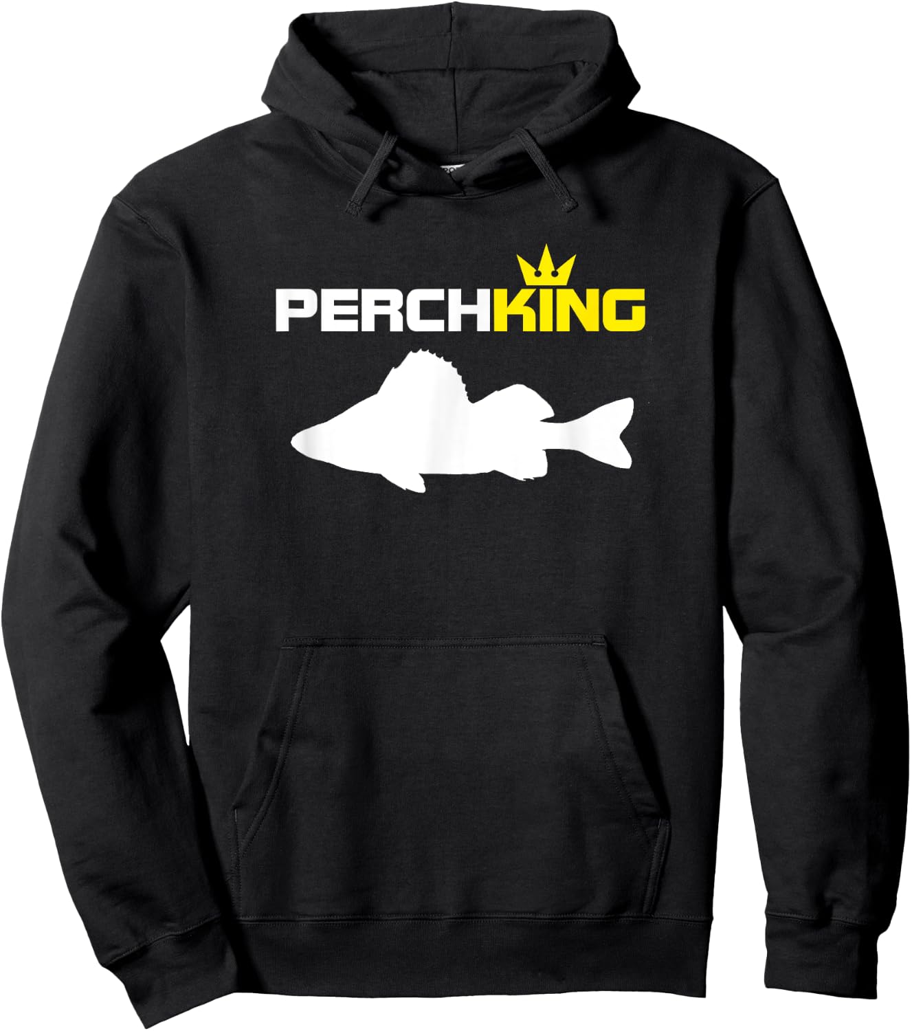 Perch King | Funny Perch Fishing t Shirt Hoodie - Hoodie | Black