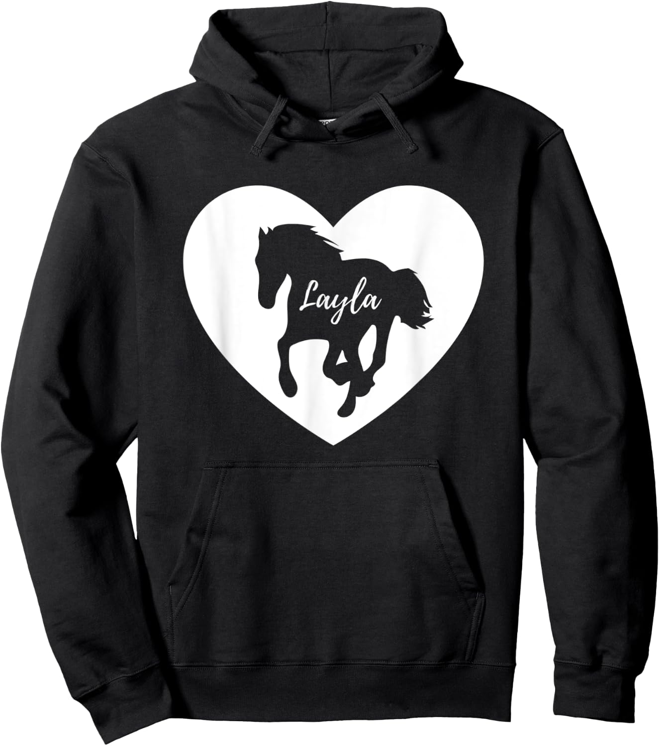 Layla Horse Lover Shirt for Girls Named Layla Loves Horses Hoodie - Hoodie | Black