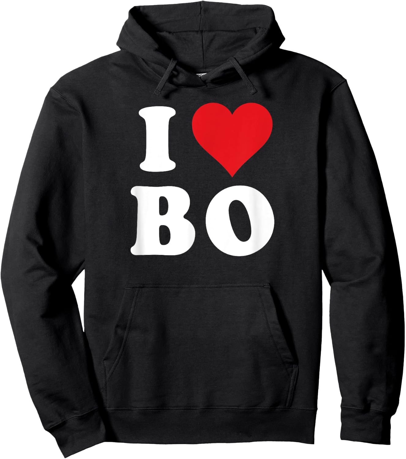 I Heart BO Initials I Love B.O. First And Last Name B O Hoodie - Hoodie | Black
