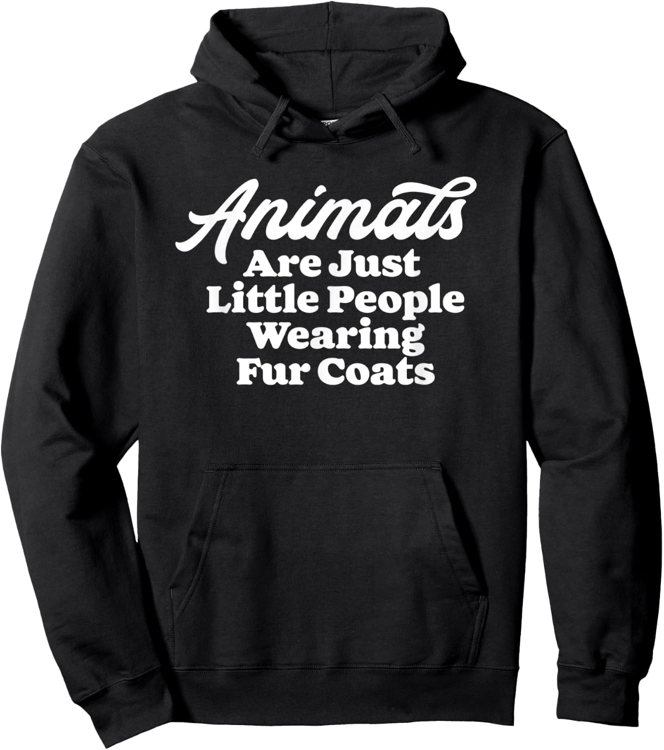Animals Are Little People Wearing Fur Coats Funny 80s Hoodie - Hoodie | Black