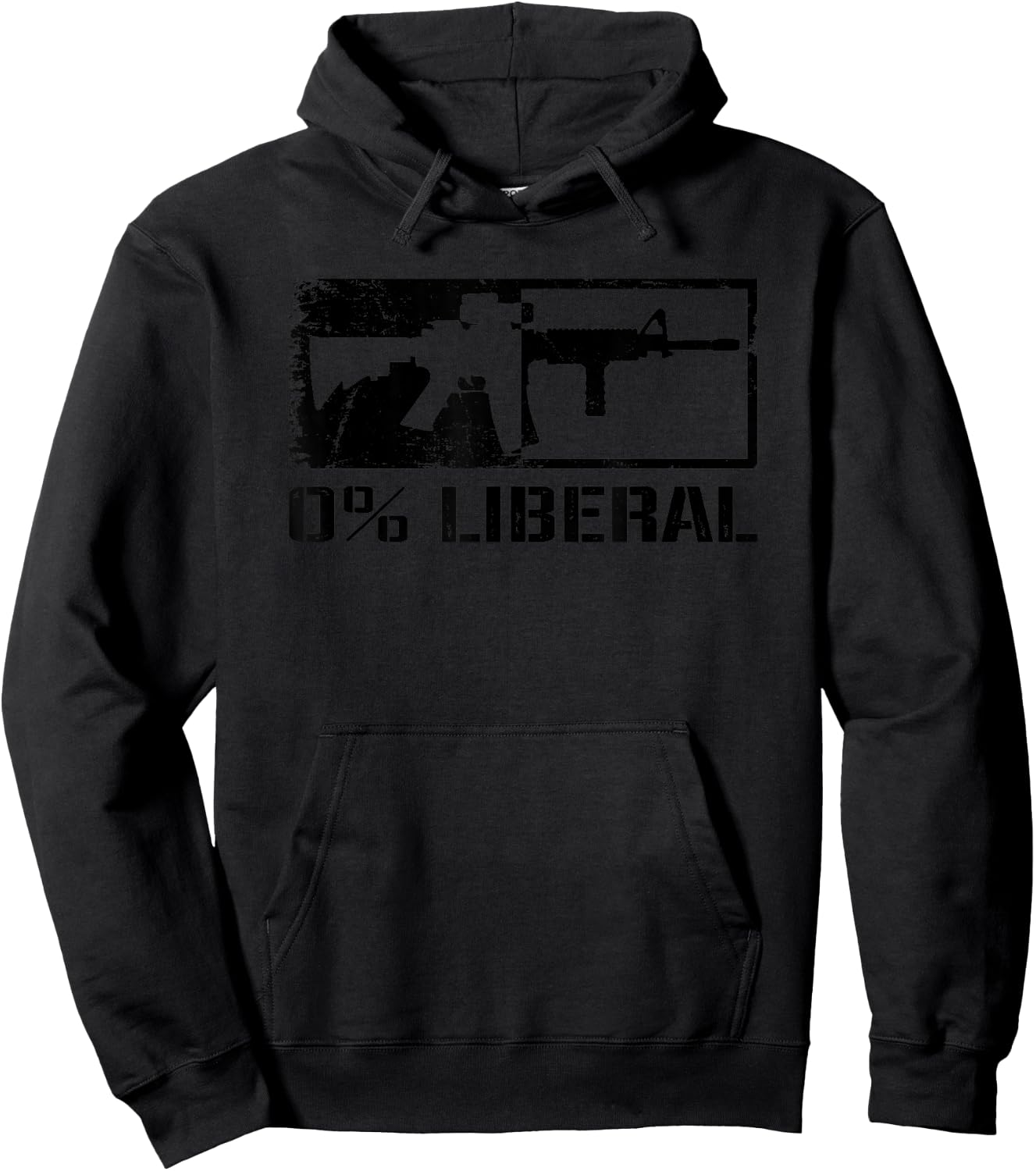 0% Liberal - Republican 2nd Amendment AR15 Rifle Funny Gun Hoodie - Hoodie | Black