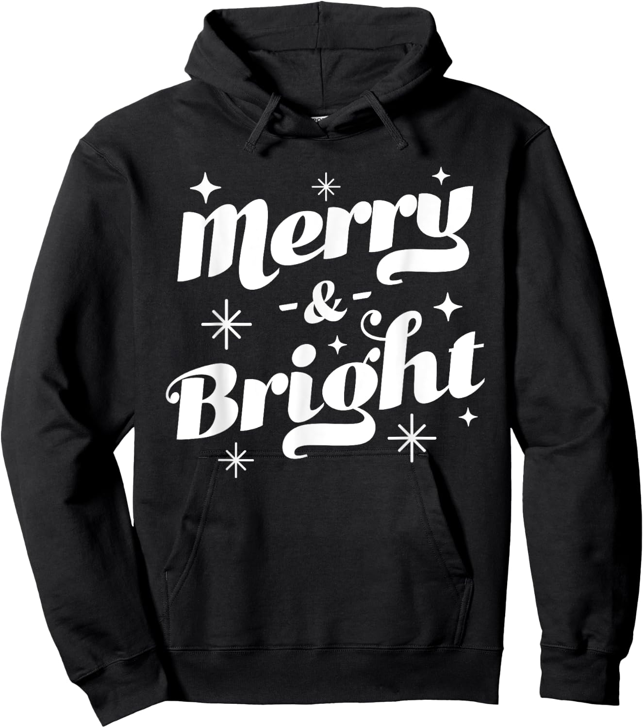 Merry and Bright - Cute Red Matching Family Christmas Pajama Hoodie - Hoodie | Black