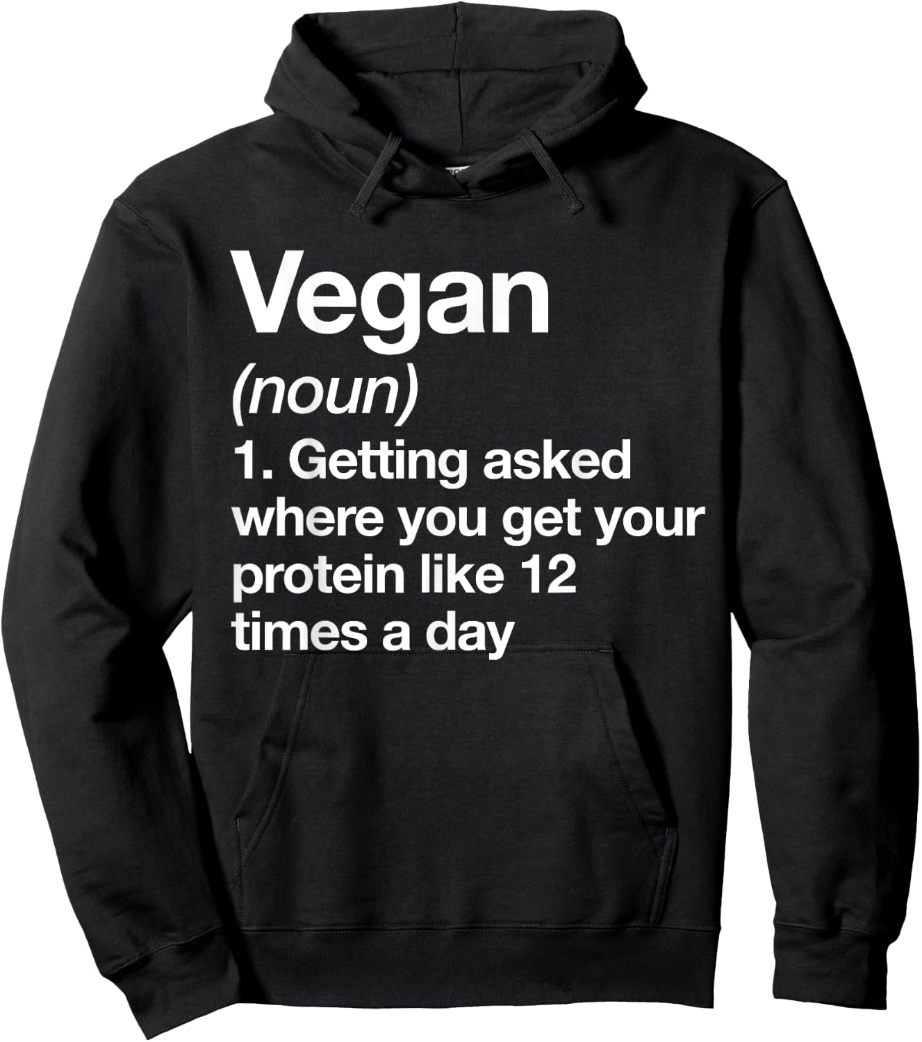 Vegan Definition Funny Sports Workout Gym Hoodie - Hoodie | Black