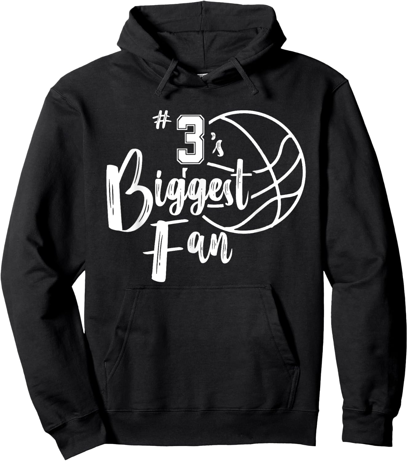 Three 3's Biggest Fan Shirt Basketball Mom Basketball Dad Hoodie - Hoodie | Black