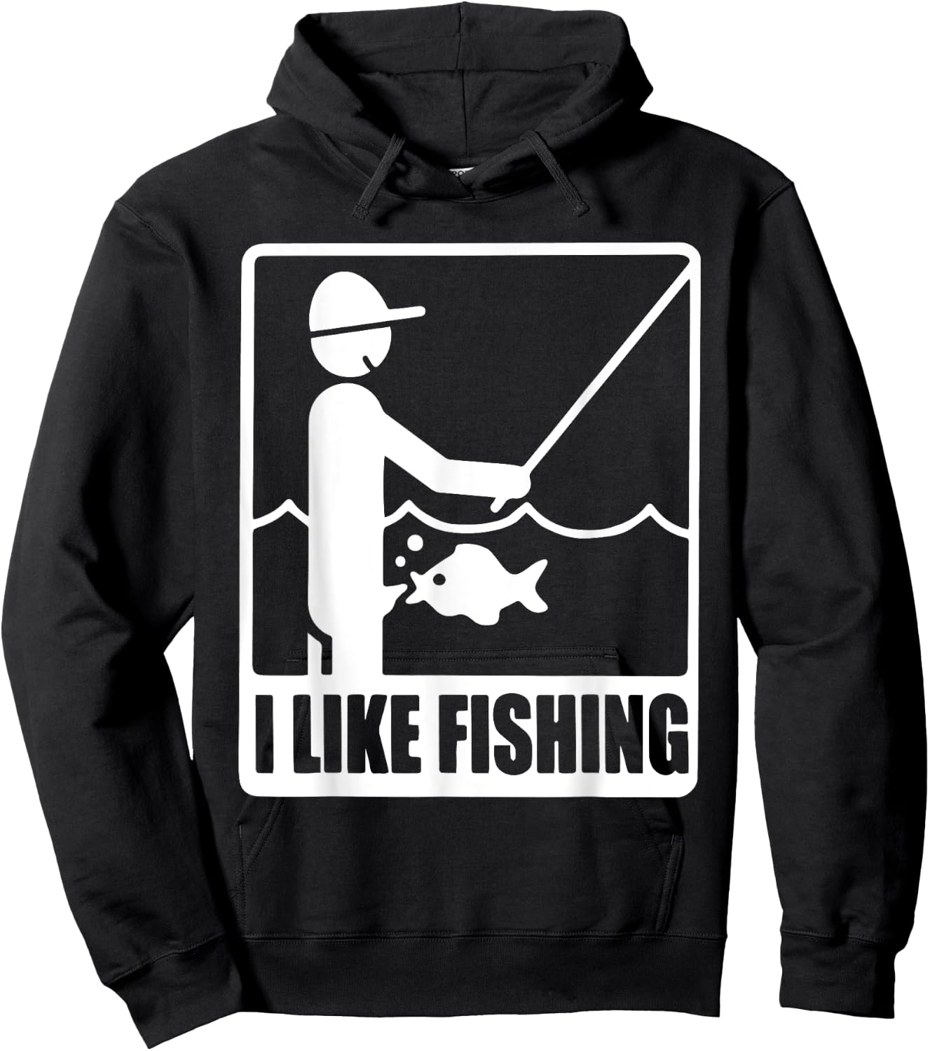 I Like Fishing Fathers Day Funny Fisherman Dad Papa Husband Hoodie - Hoodie | Black