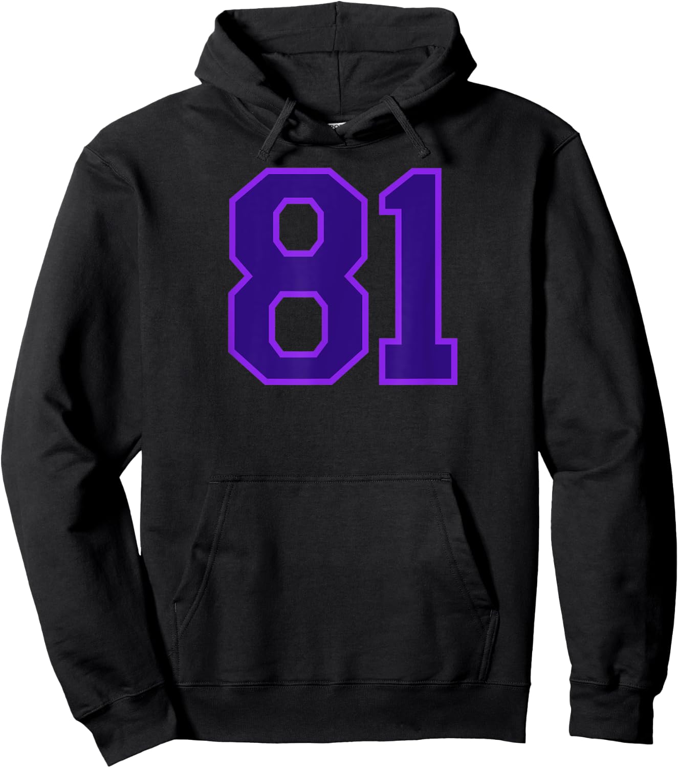 Jersey Number #81 Sports Uniform Purple Lucky Number Hoodie - Hoodie | Black