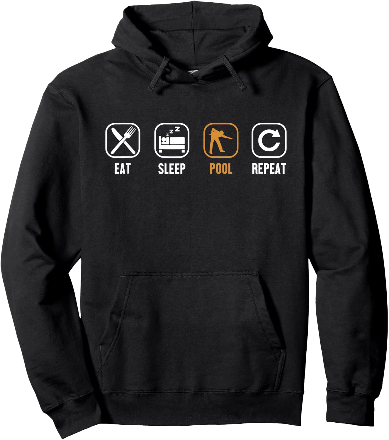 Eat Sleep Pool Repeat Balls Pool Snooker Player Billiards Hoodie - Hoodie | Black