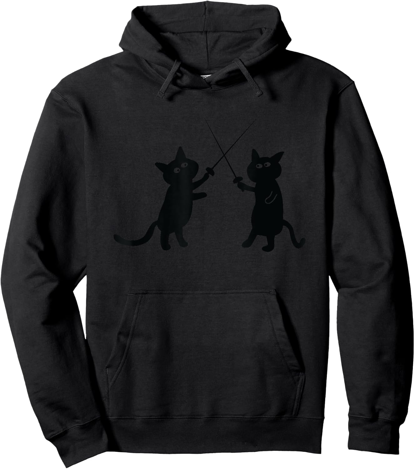 Finest Fencing Gear -Adults Grey Cat Fencer Hoodie - Hoodie | Black