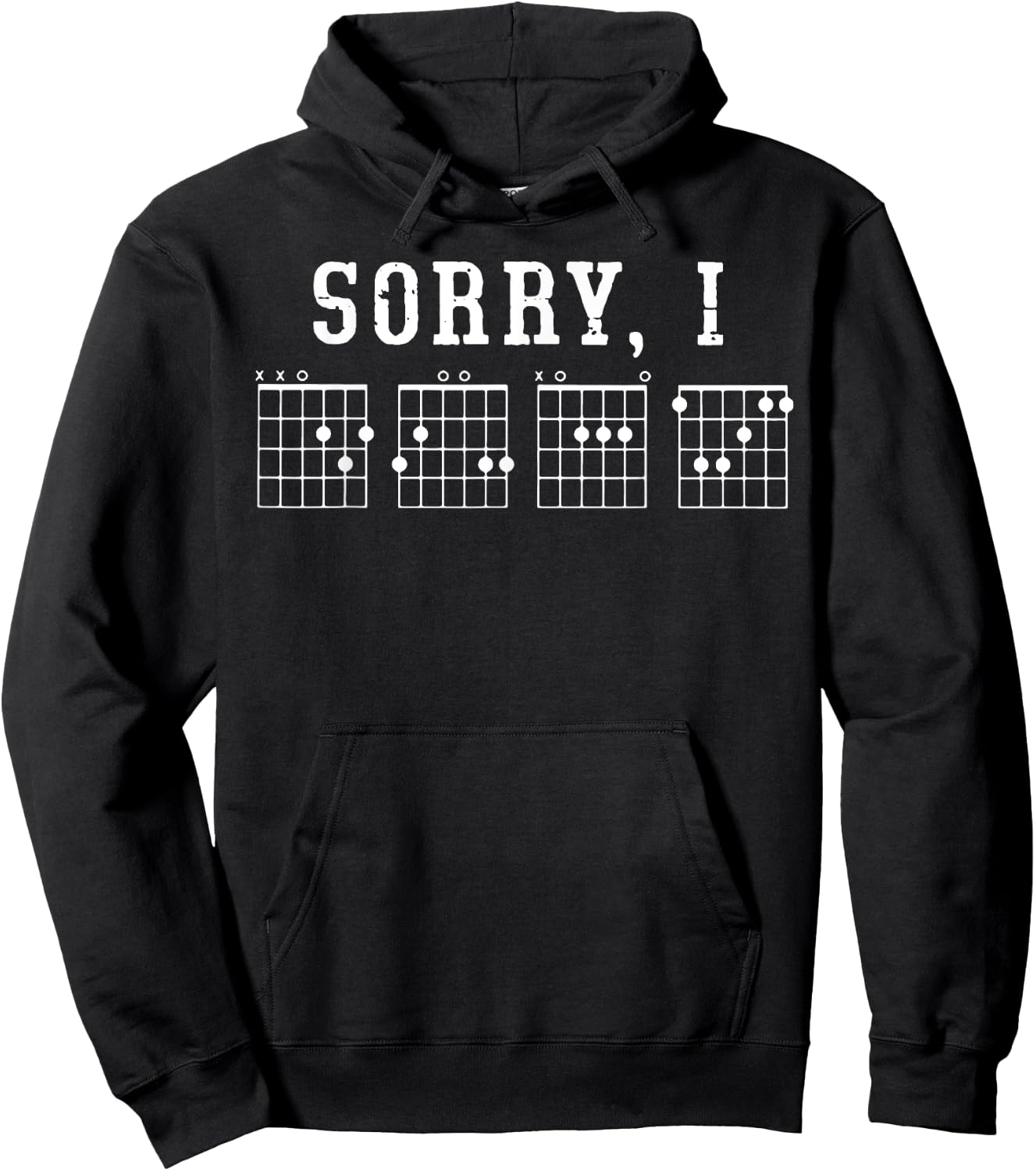 Sorry I Hidden Message Guitar Chords Hoodie - Hoodie | Black