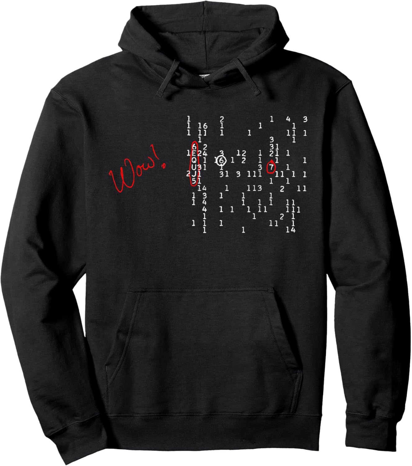 WOW! signal 6EQUJ5 15 Aug 1977 Big Ear SETI ET alien (light) Hoodie - Hoodie | Black