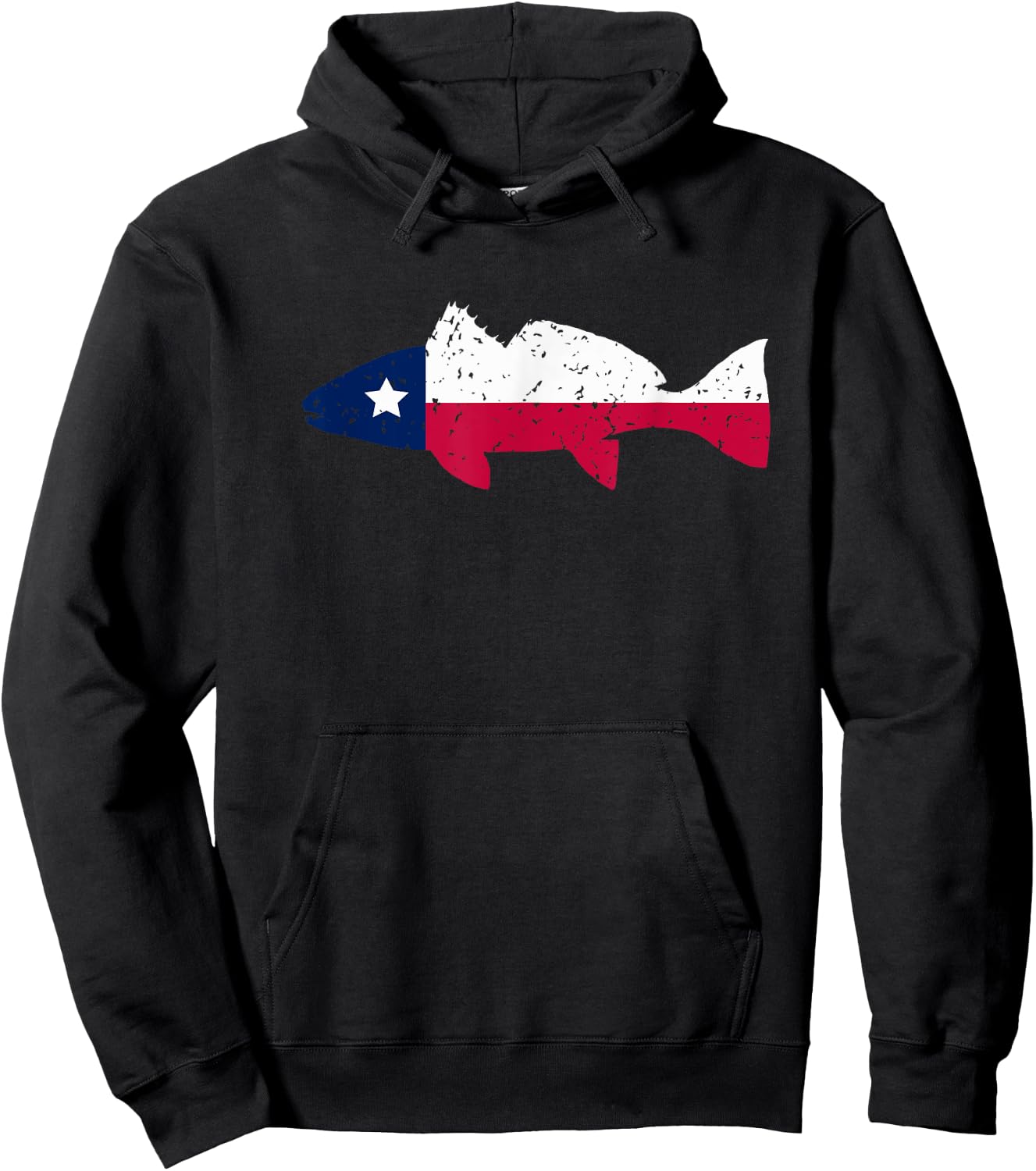 Texas Redfish Fishing | Texas Red Drum Fishing | Vintage Hoodie - Hoodie | Black