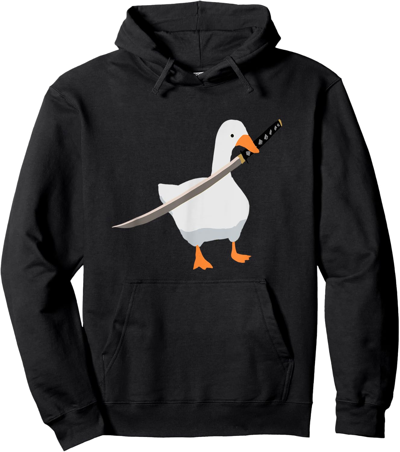 Duck with sword Duck wielding a Katana knife Goose Hoodie - Hoodie | Black