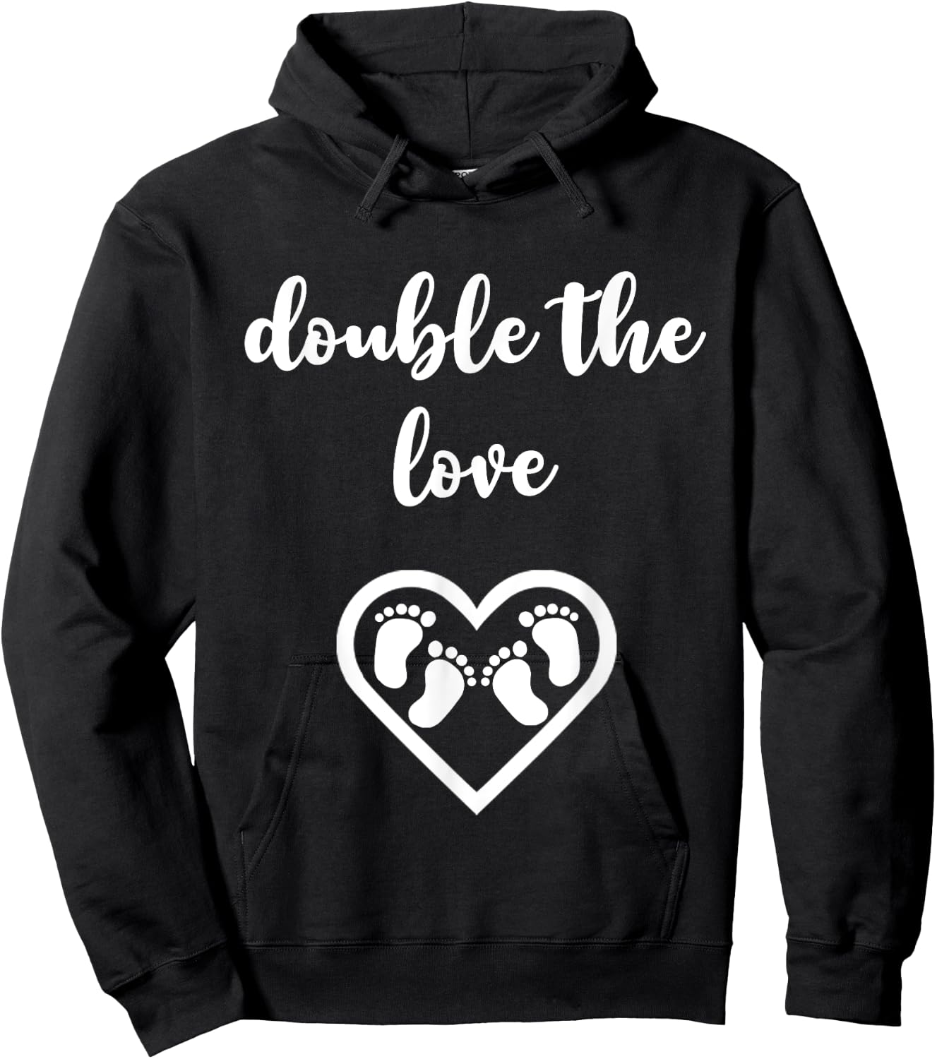Twins Pregnancy Shirt for Pregnant Expecting Moms Double Hoodie - Hoodie | Black