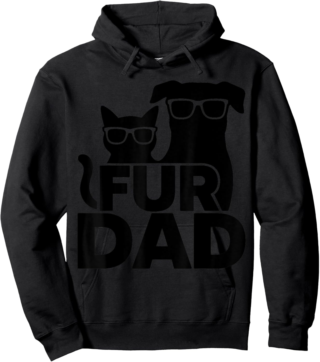 Funny Fathers Day Best Fur Dad Ever Dog Cat Owner Men Hoodie - Hoodie | Black