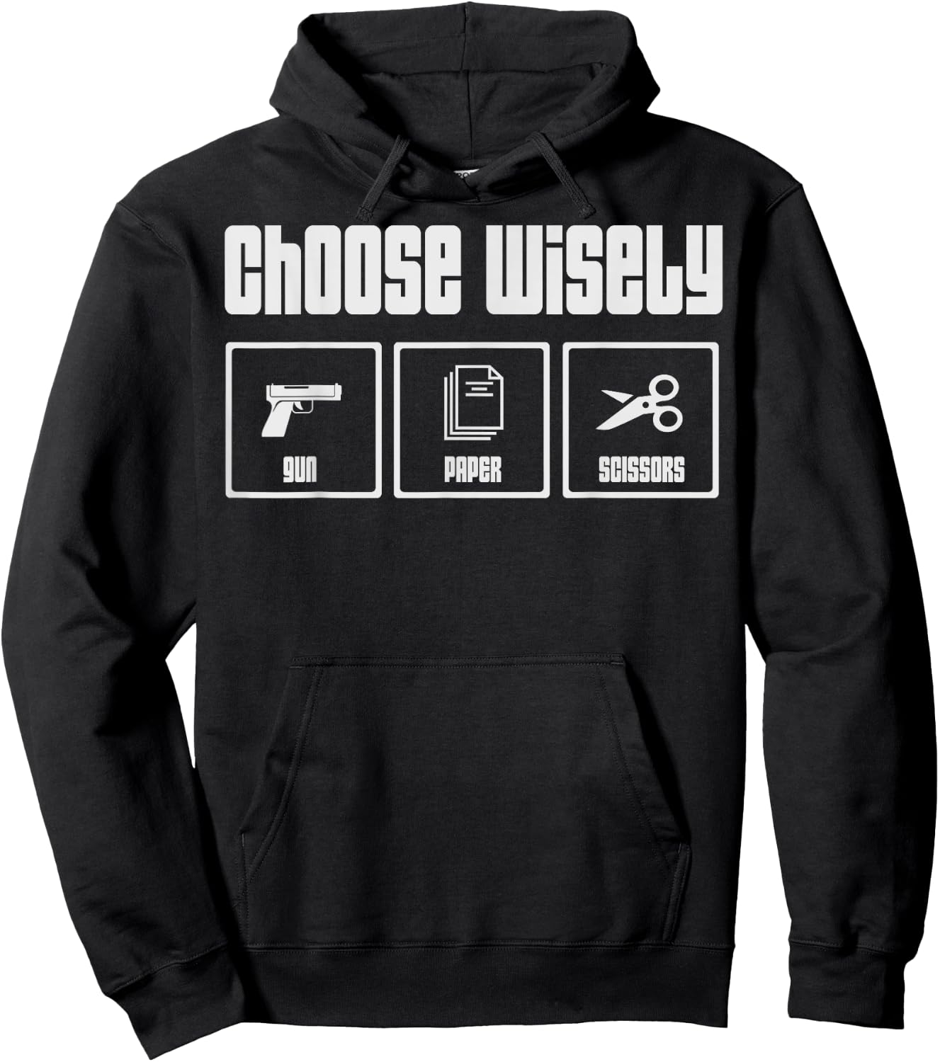 Gun Paper Scissors, Choose Wisely, Funny Gun Owner Hoodie - Hoodie | Black