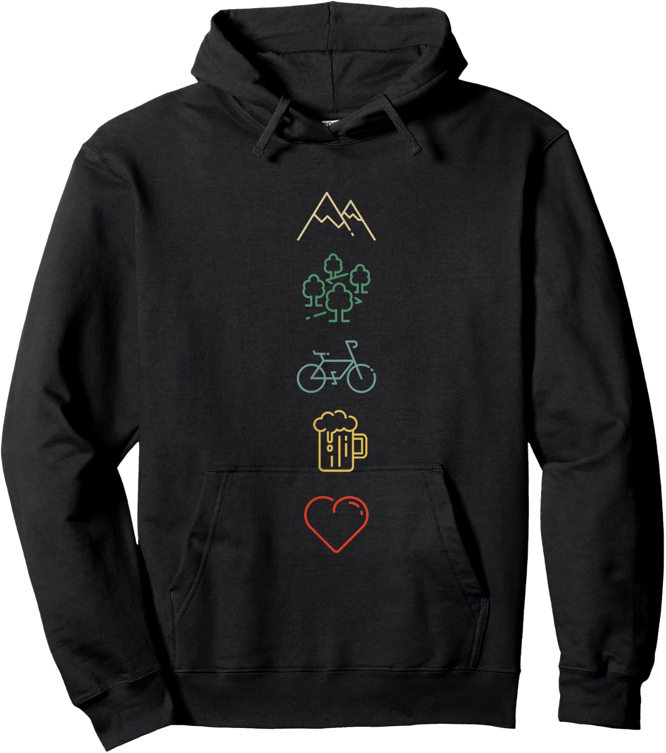 Bike Mountains Forest and Beer MTB Mountain Bike Hoodie - Hoodie | Black