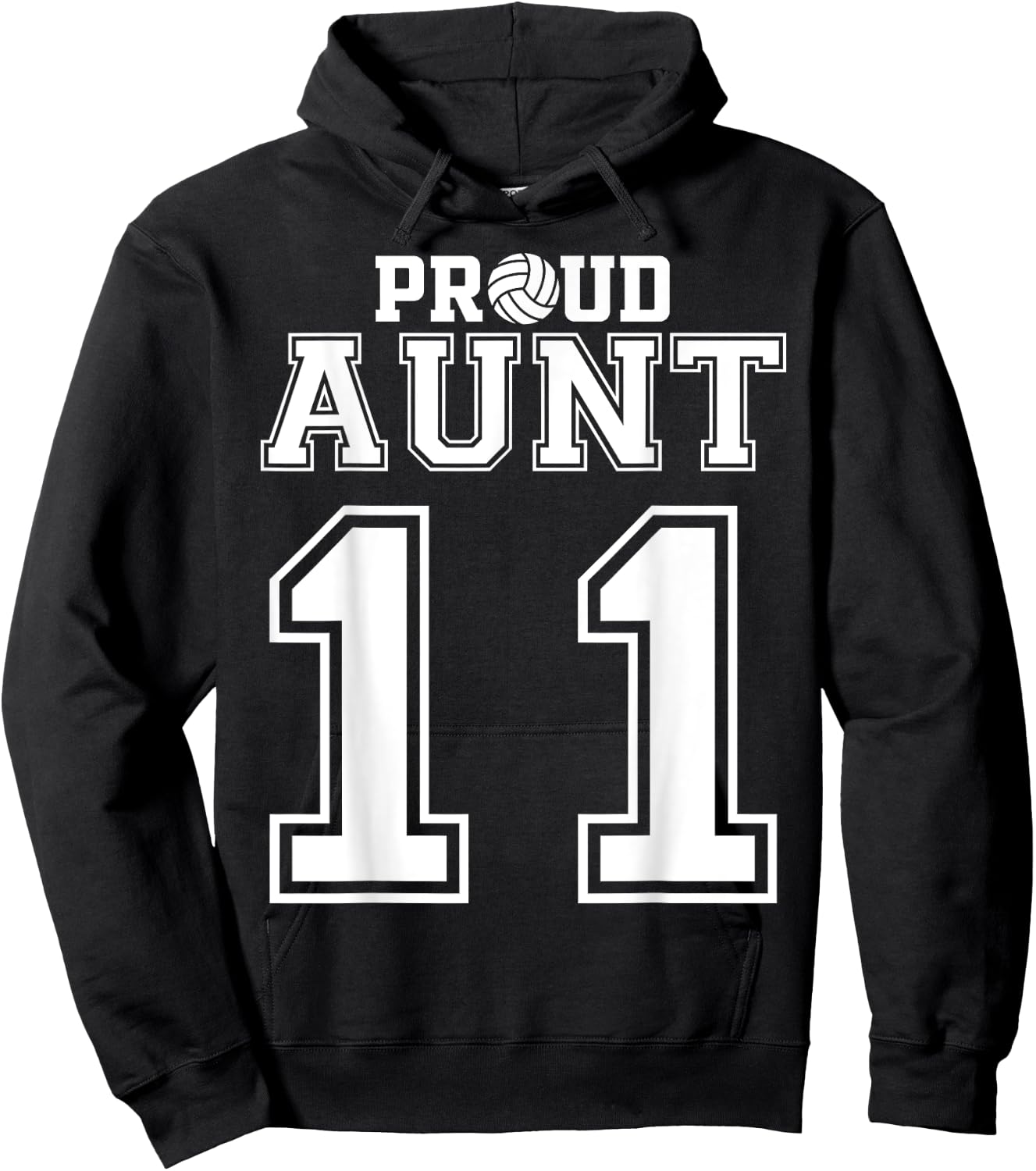 Custom Proud Volleyball Aunt Number 11 Personalized Women Hoodie - Hoodie | Black