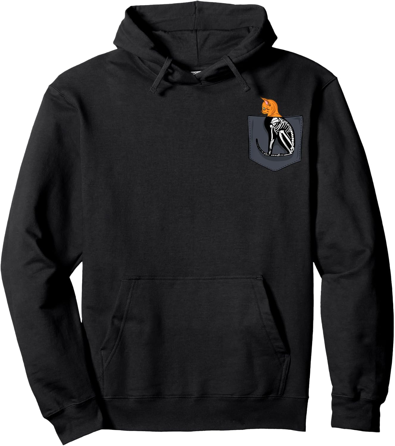 X Ray Cat in Pocket Skeleton Funny Women Kids Hoodie - Hoodie | Black