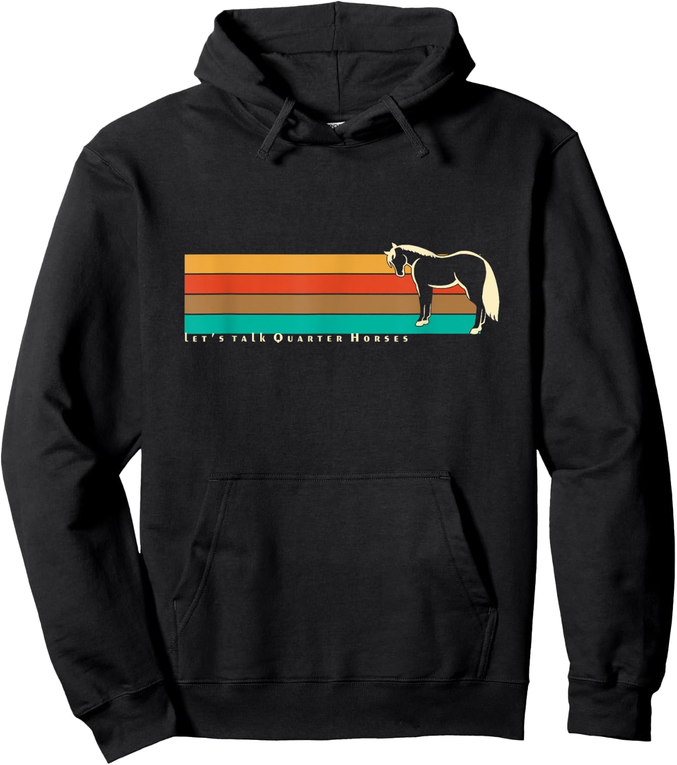 Let's Talk Quarter Horses | NickerStickers AQHA Equestrian Hoodie - Hoodie | Black