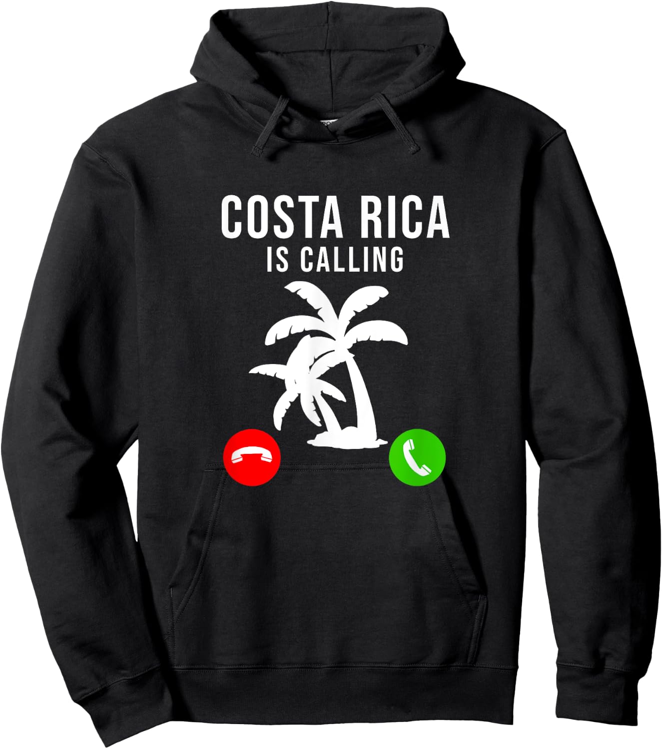 Costa Rica Is Calling Palm Tree Vacation Funny Costa Rica Hoodie - Hoodie | Black