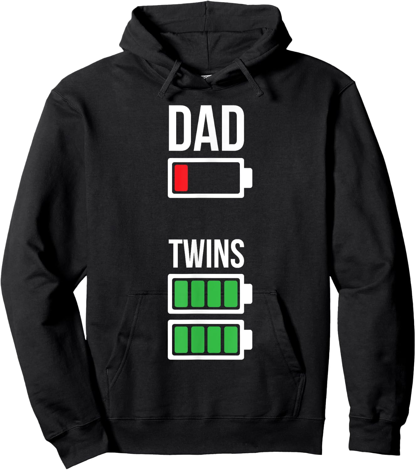 Dad of twins funny parenting sarcastic jokes Hoodie - Hoodie | Black
