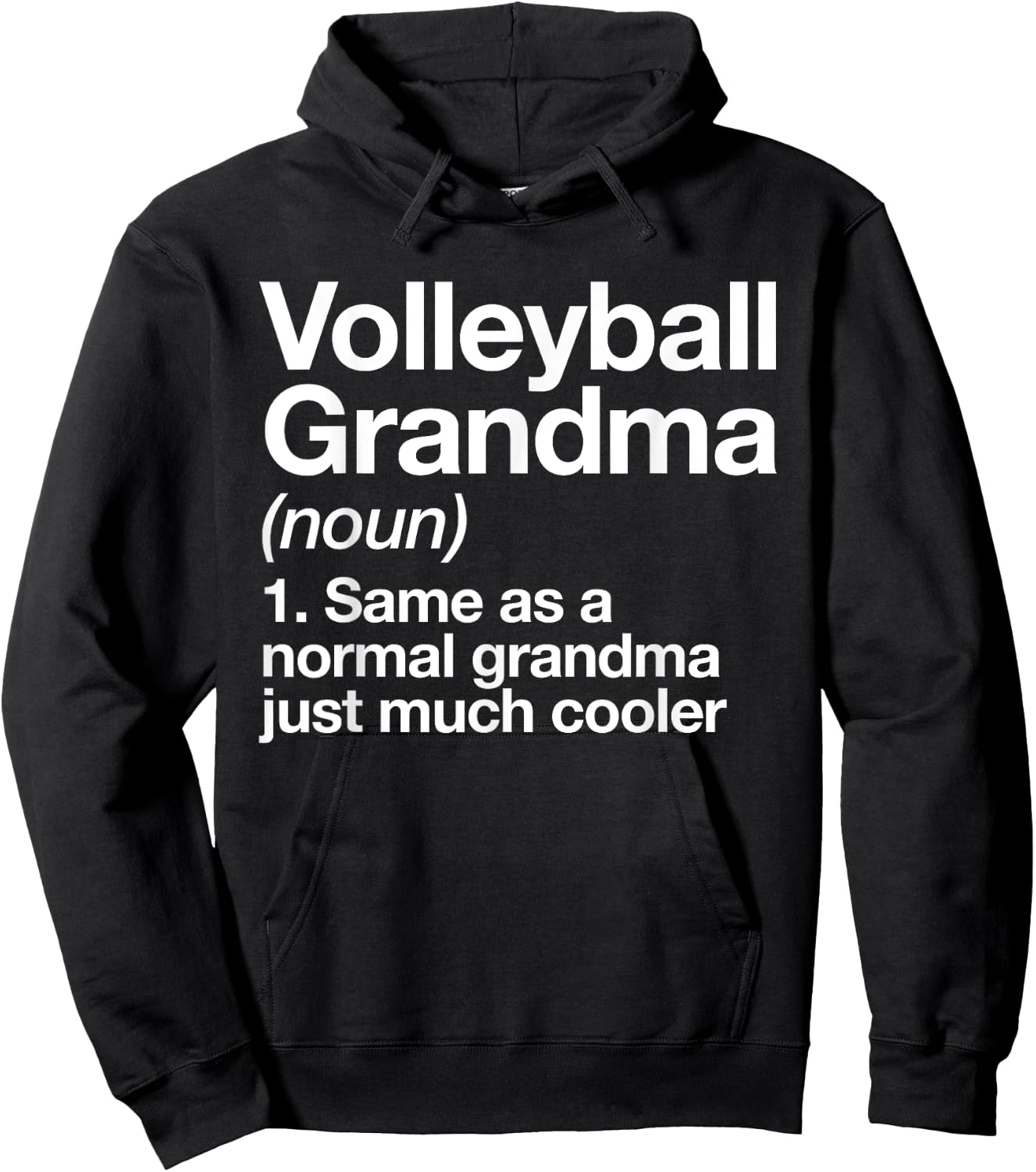 Volleyball Grandma Definition Funny Sports Hoodie - Hoodie | Black