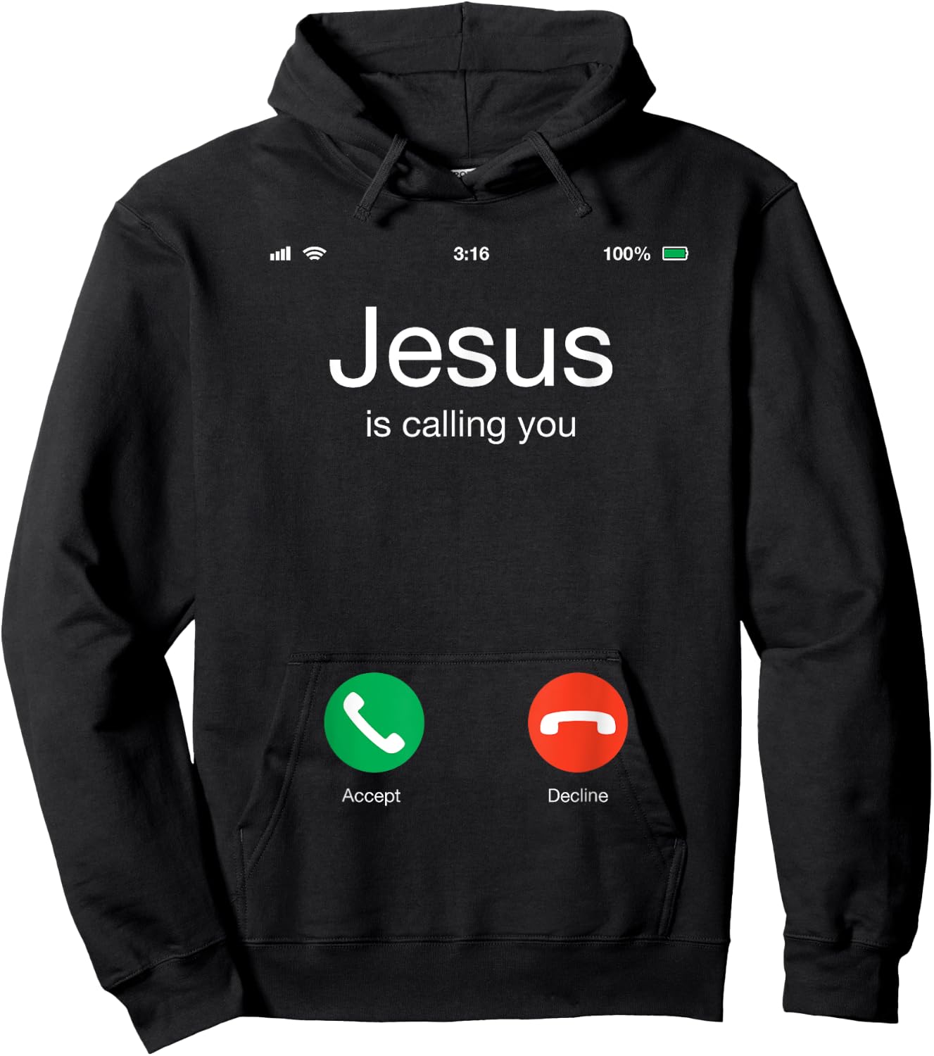 Jesus Calling You Do You Accept? Religious Hoodie - Hoodie | Black