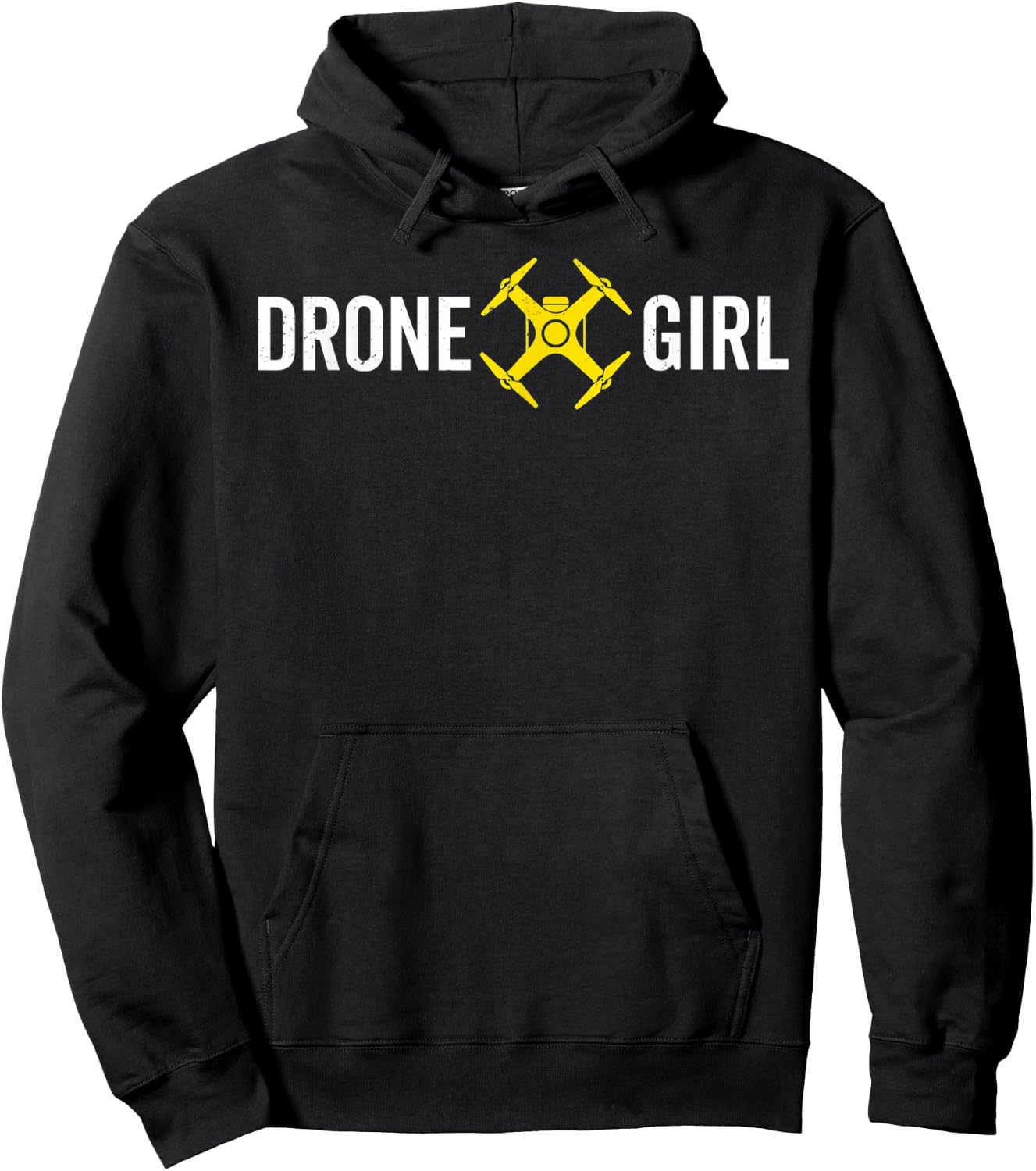 Drone Girl Pilot Lover Quadcopter Operator UAV Photographer Hoodie - Hoodie | Black
