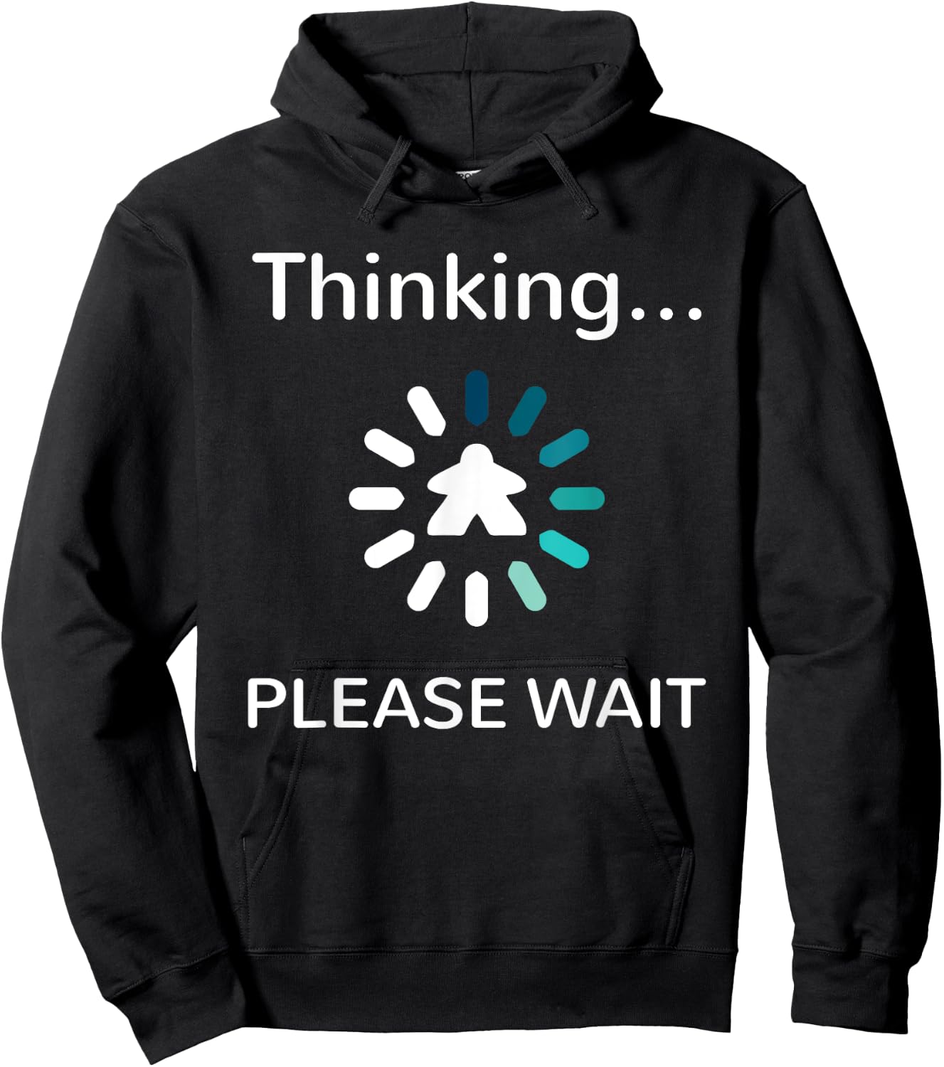 Board Gamer Analysis Paralysis Blue Meeple Thinking Wait Hoodie - Hoodie | Black