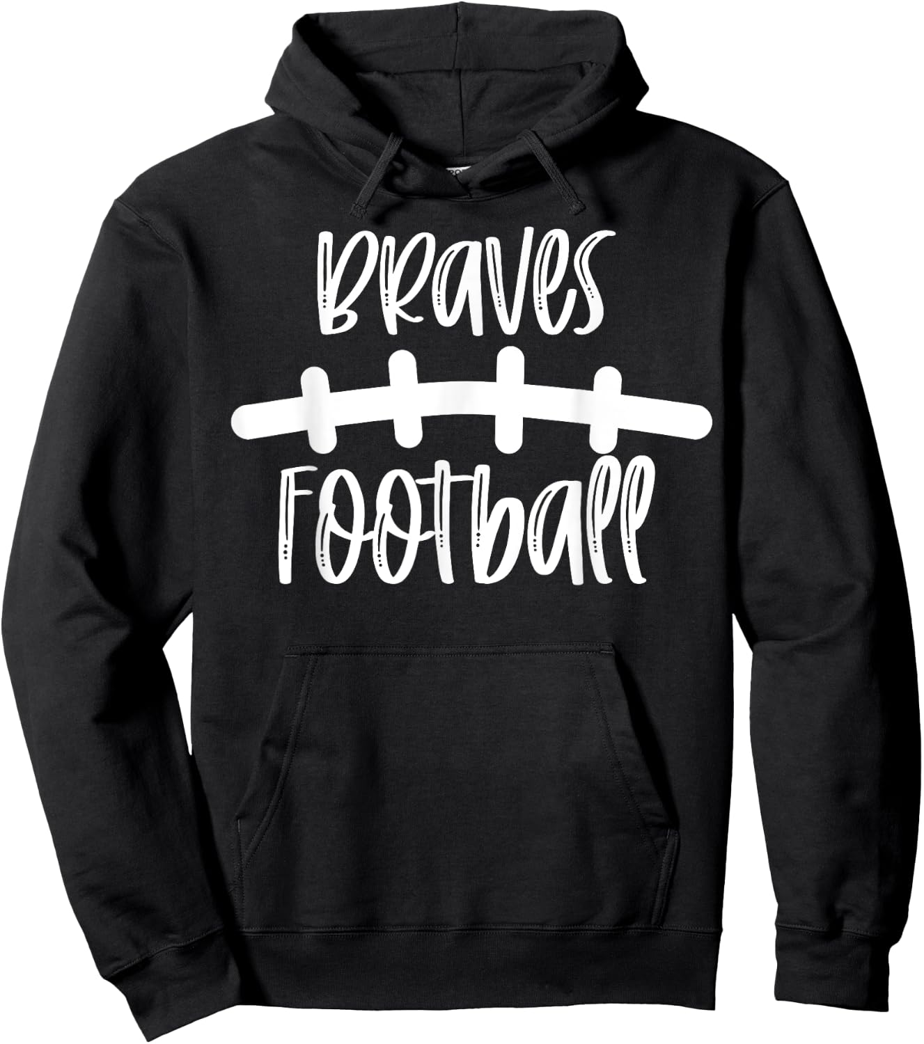Braves Football School Spirit Team Mascot Game Night Hoodie - Hoodie | Black