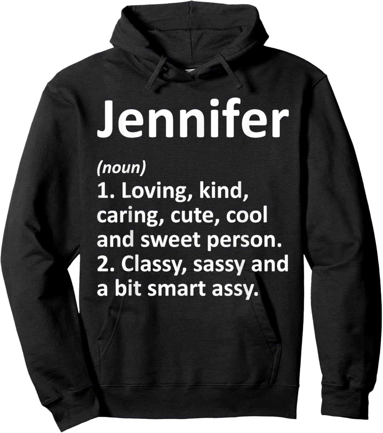 JENNIFER Definition Personalized Funny Birthday Gift Hoodie - Hoodie | Black