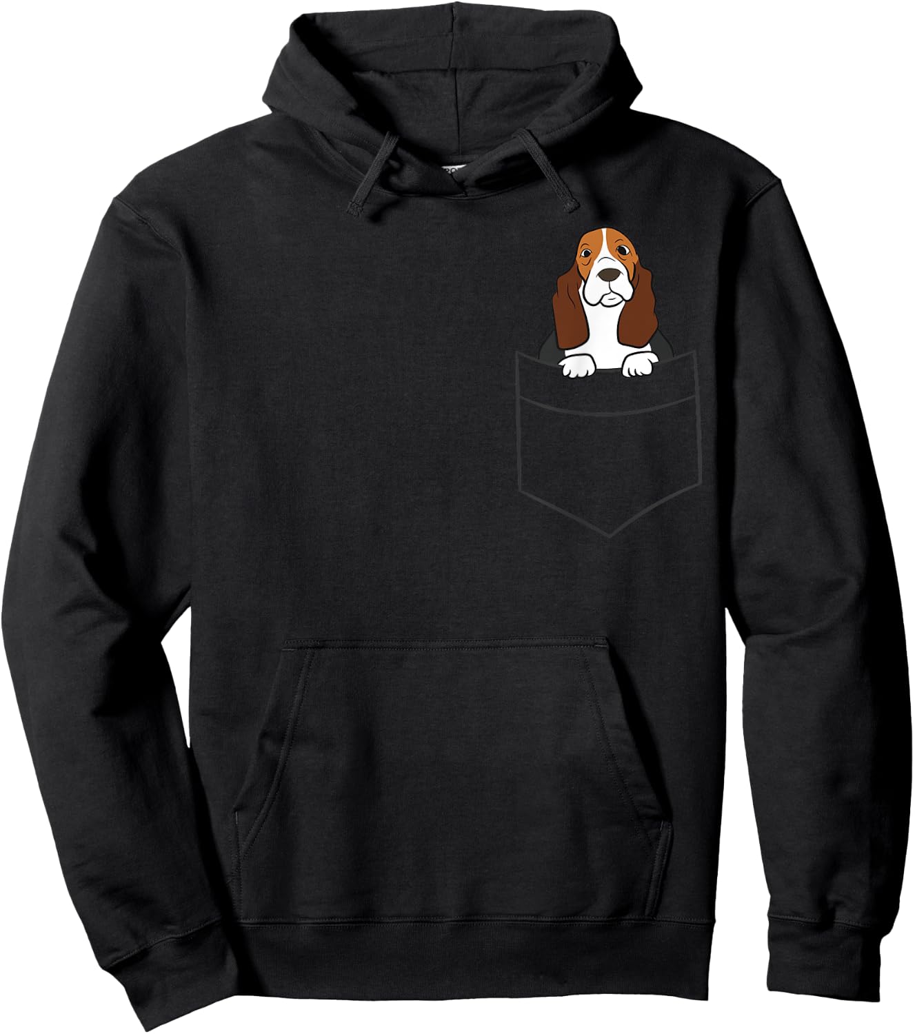 Basset Hound Puppy Basset Hound In a Pocket Hoodie - Hoodie | Black