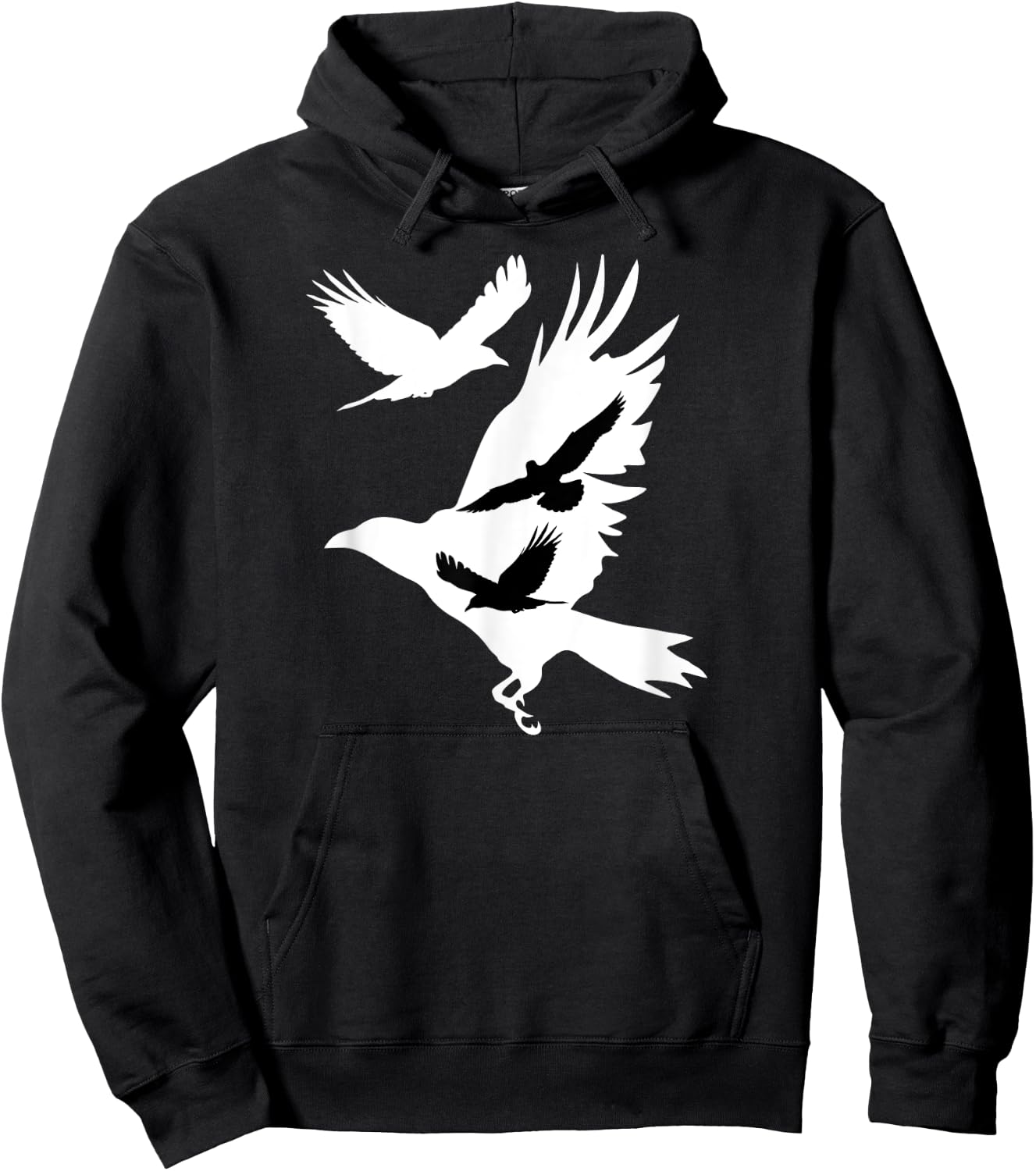Crows in Flight Crow Raven Blackbird Bird Ornithology Hoodie - Hoodie | Black