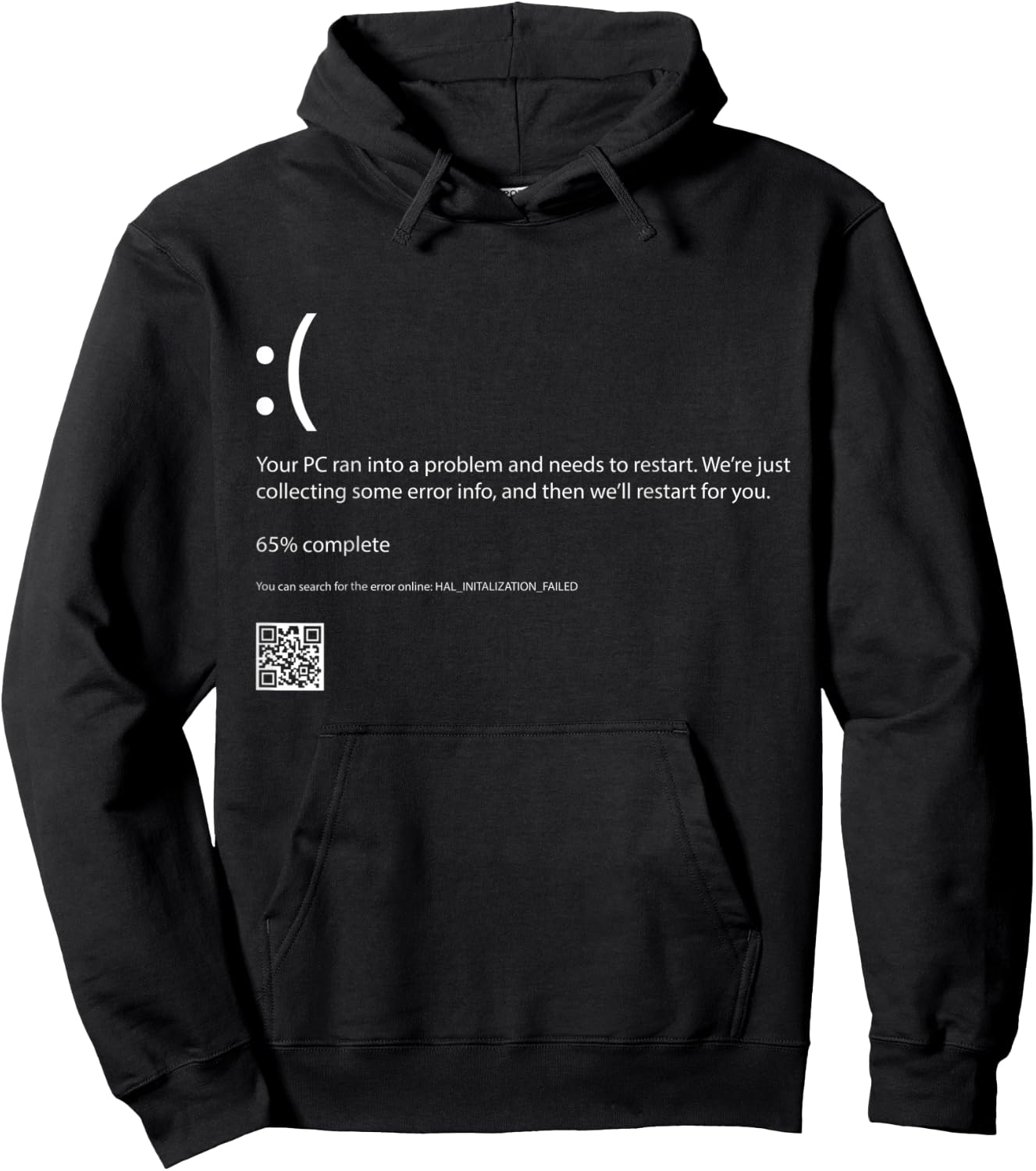 Bluescreen Of Death Blue Screen Error Computer Programming Hoodie - Hoodie | Black