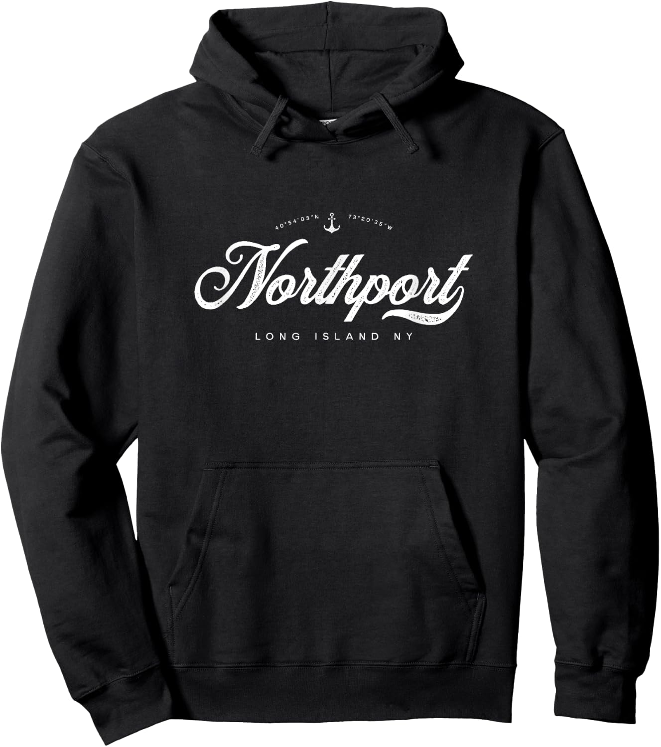 Northport Long Island NY Vintage Retro Hoodie - Hoodie | Black