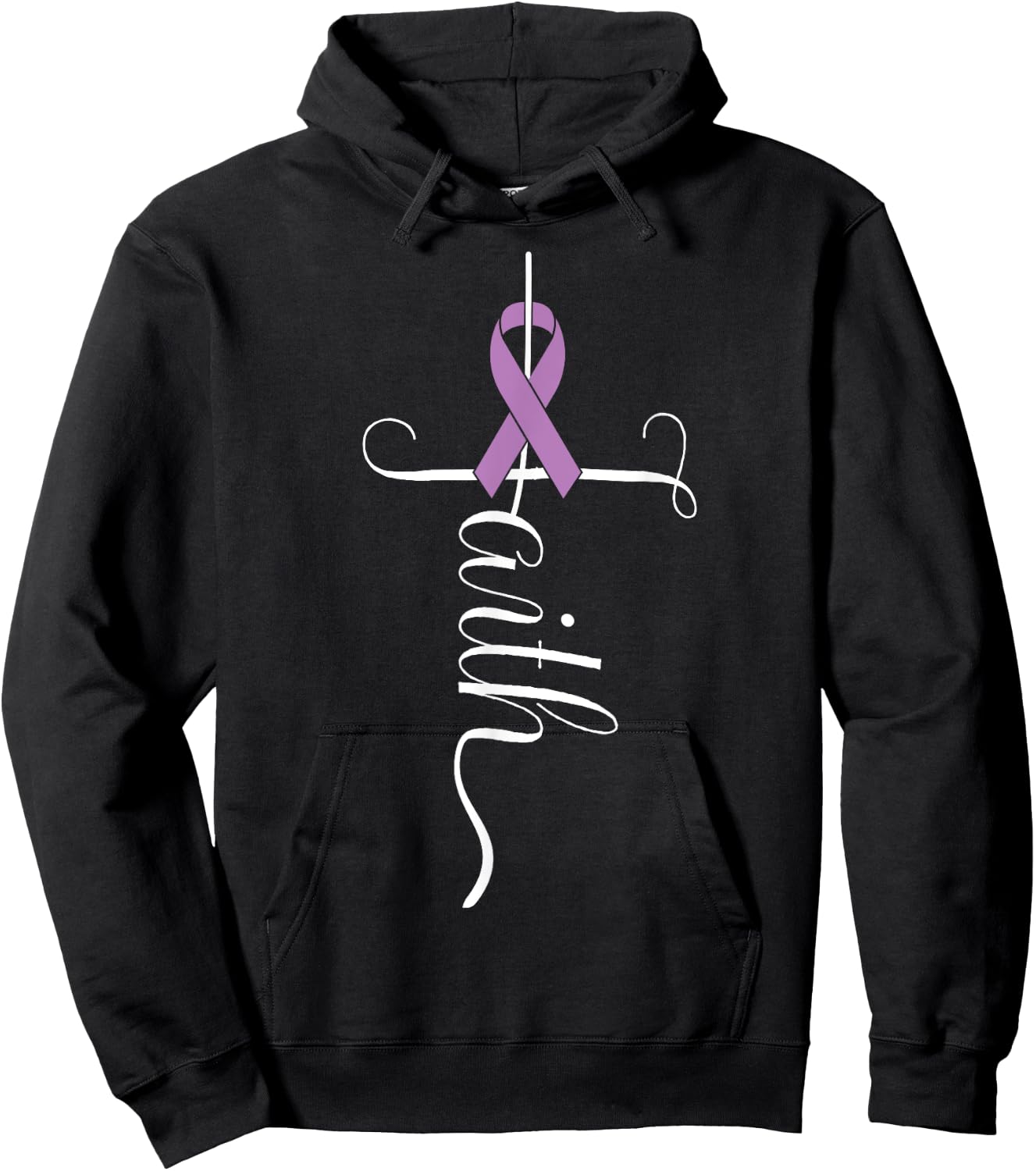 Lupus Awareness Purple Ribbon Hoodie - Hoodie | Black