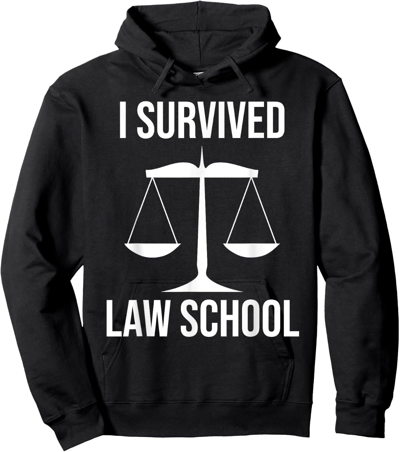 I Survived Law School Funny Lawyer Graduation Hoodie - Hoodie | Black