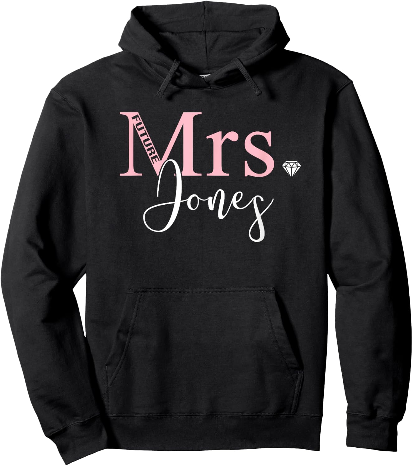 Future Mrs. Jones Bachelorette Party | Bridal Shower Gift Hoodie - Hoodie | Black