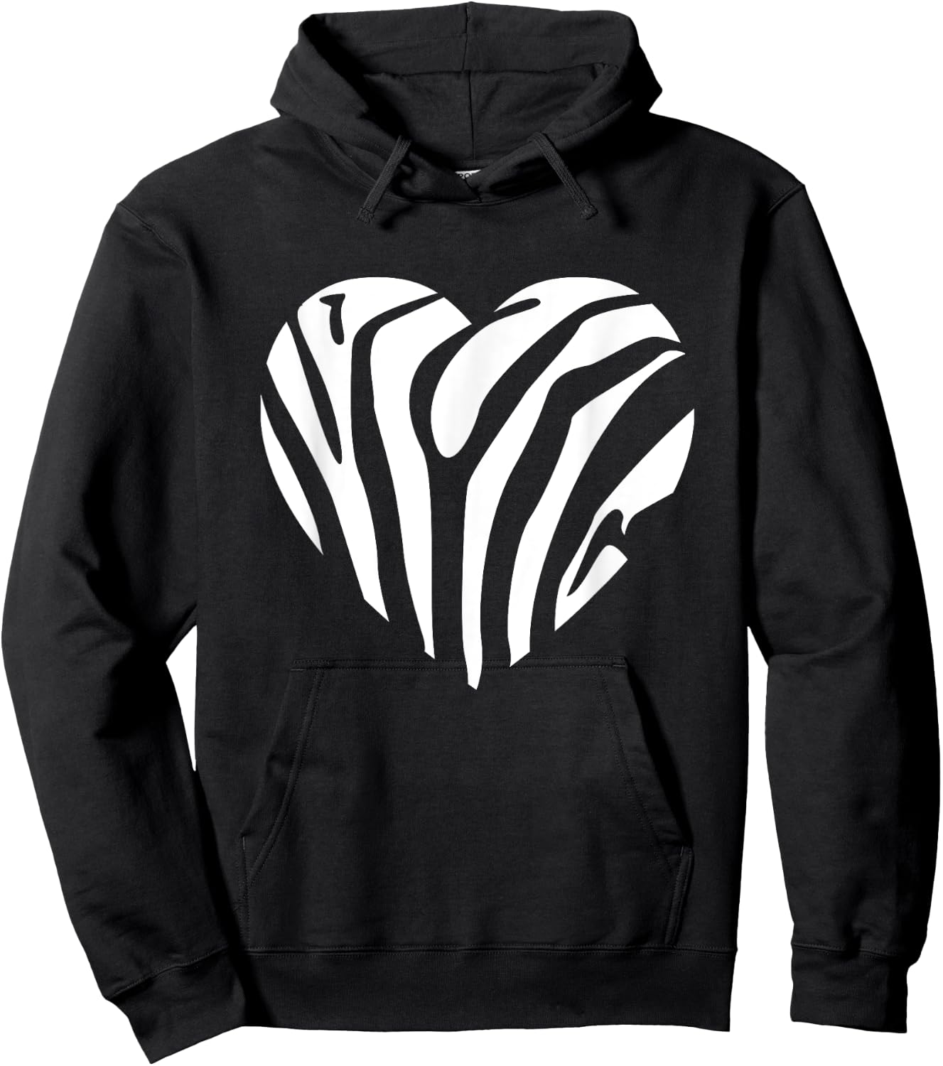 Zebra Heart Animal Lover Stripe Africa Gift Men Women Kids Hoodie - Hoodie | Black