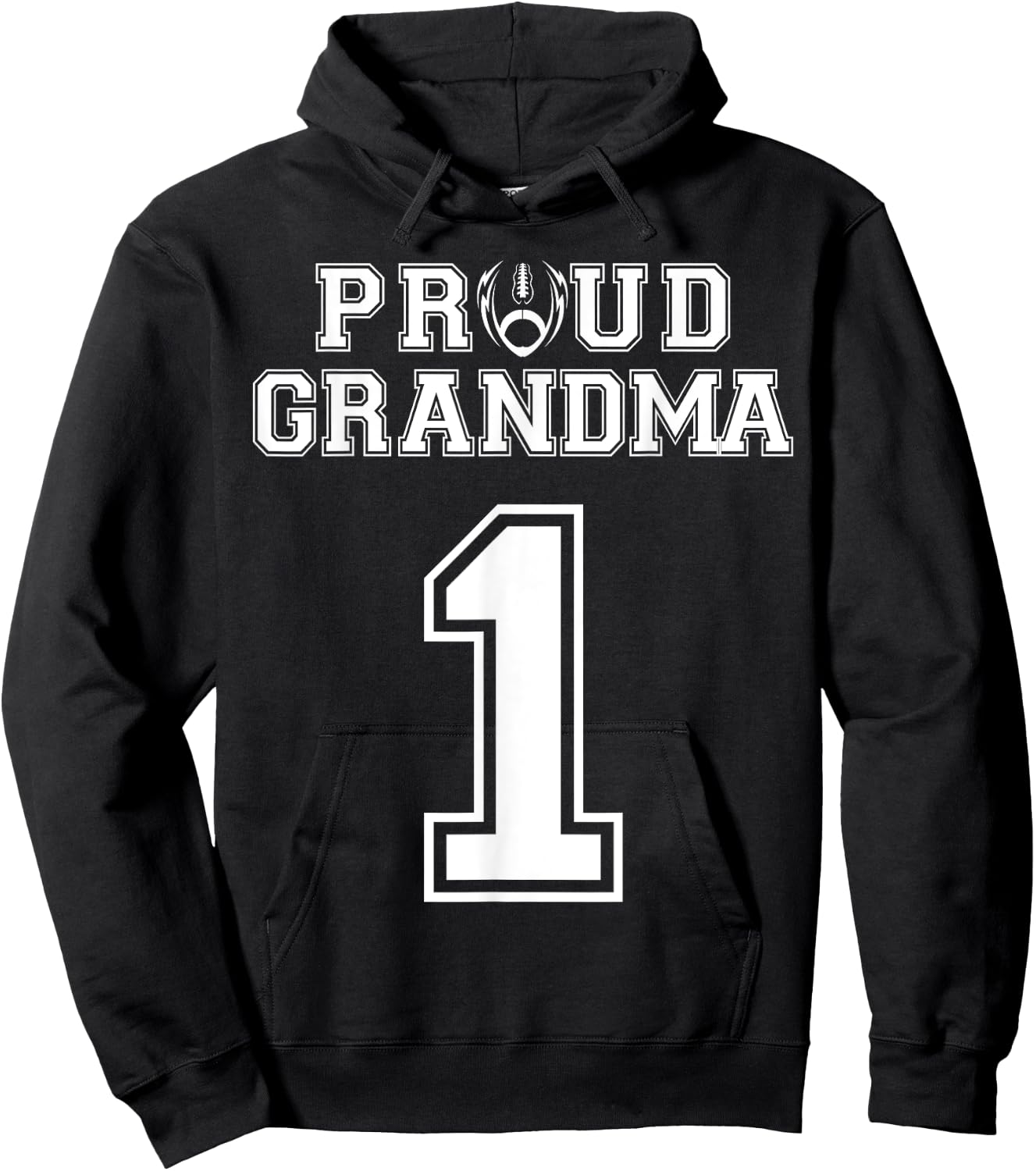 Custom Proud Football Grandma Number 1 Personalized Women Hoodie - Hoodie | Black