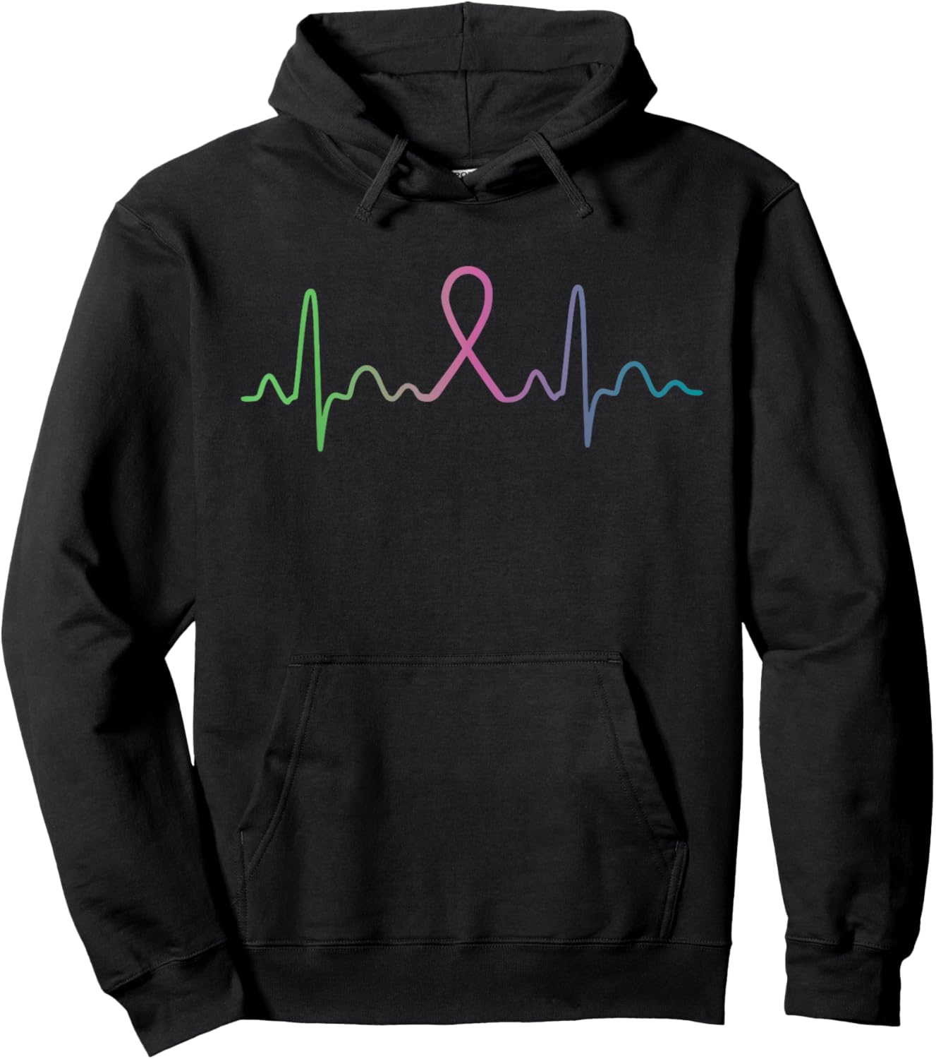 Metastatic Breast Cancer Heartbeat Awareness Survivor Face Hoodie - Hoodie | Black
