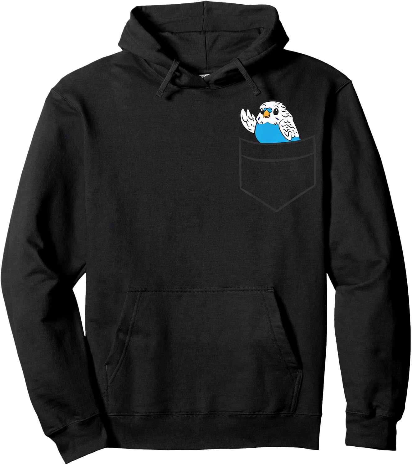 Budgie Bird Lover Cute Budgie In a Pocket Hoodie - Hoodie | Black