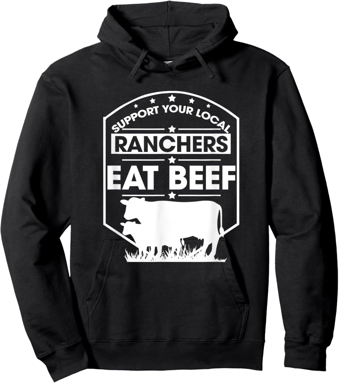Support Your Local Ranchers Eat Beef Proud Farmer Present Hoodie - Hoodie | Black