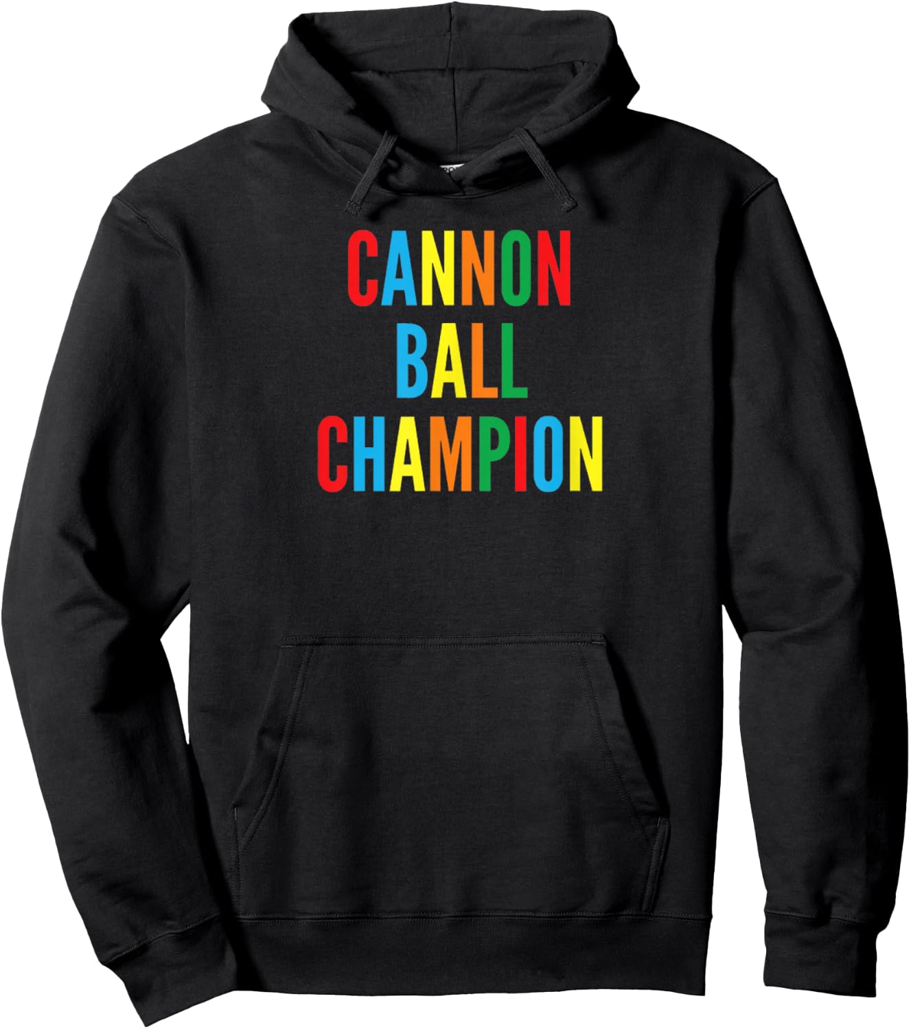 Cannon Ball Champion Rainbow Funny Swimming T Shirt Hoodie - Hoodie | Black