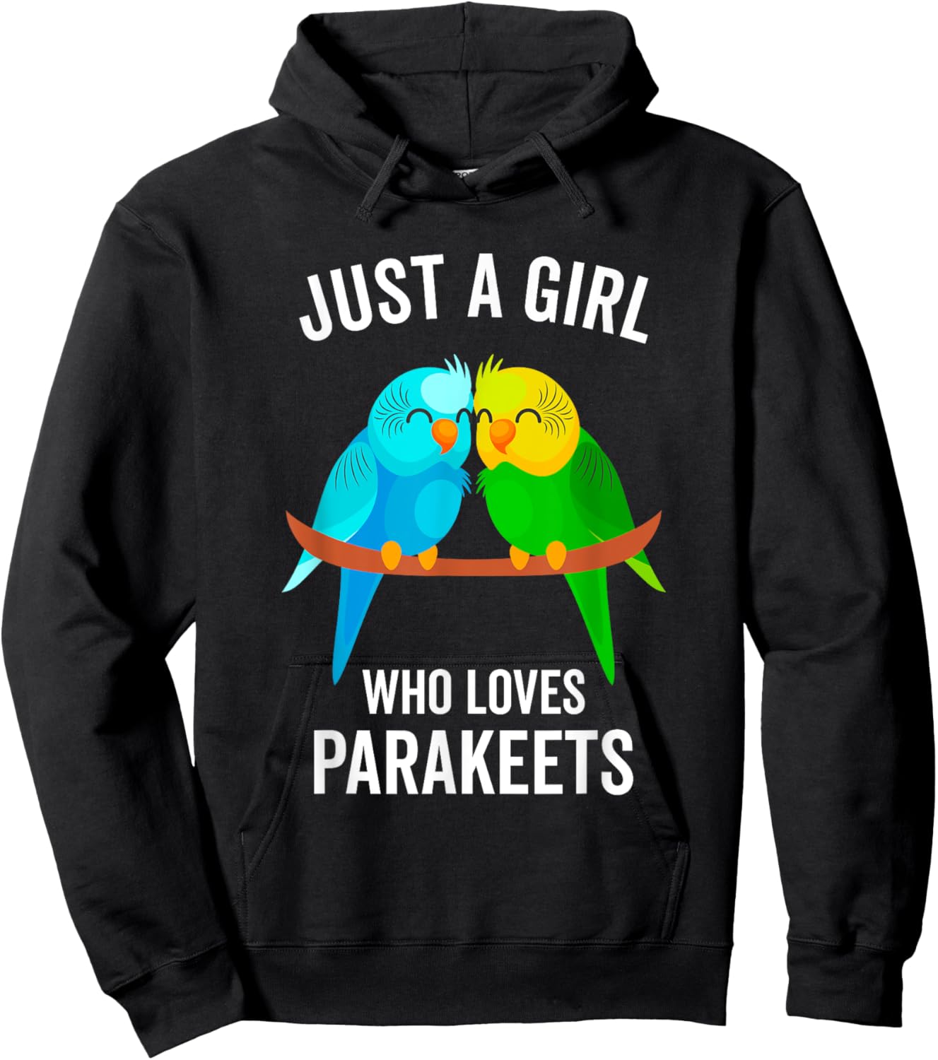 Just A Girl Who Loves Parakeets Pet Bird Lover Funny Gift Hoodie - Hoodie | Black