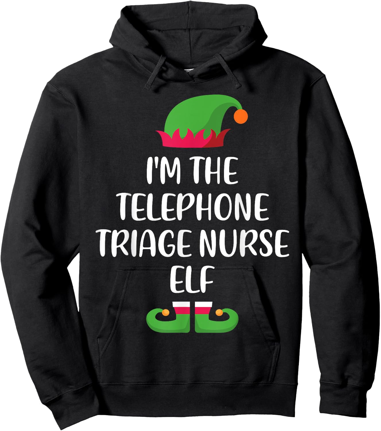 Telephone Triage Nurse Elf Family Matching Christmas Xmas Hoodie - Hoodie | Black