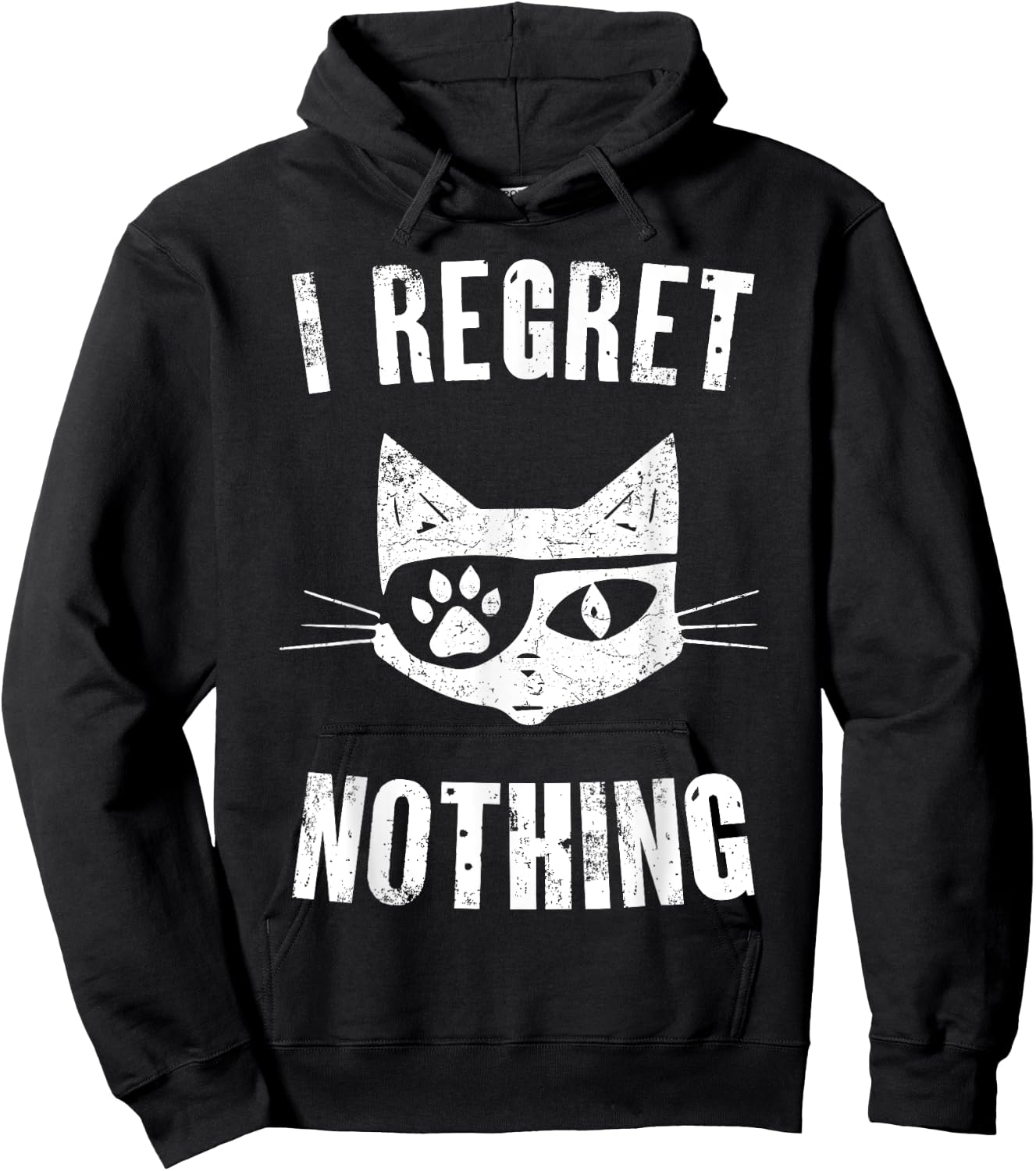 Pirate Cat I Regret Nothing Eye Patch Hook Hoodie - Hoodie | Black
