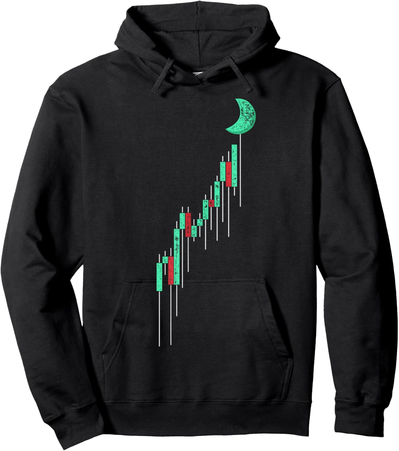 Crypto Currency Hodl Vintage Bull Market Chart To The Moon Hoodie - Hoodie | Black