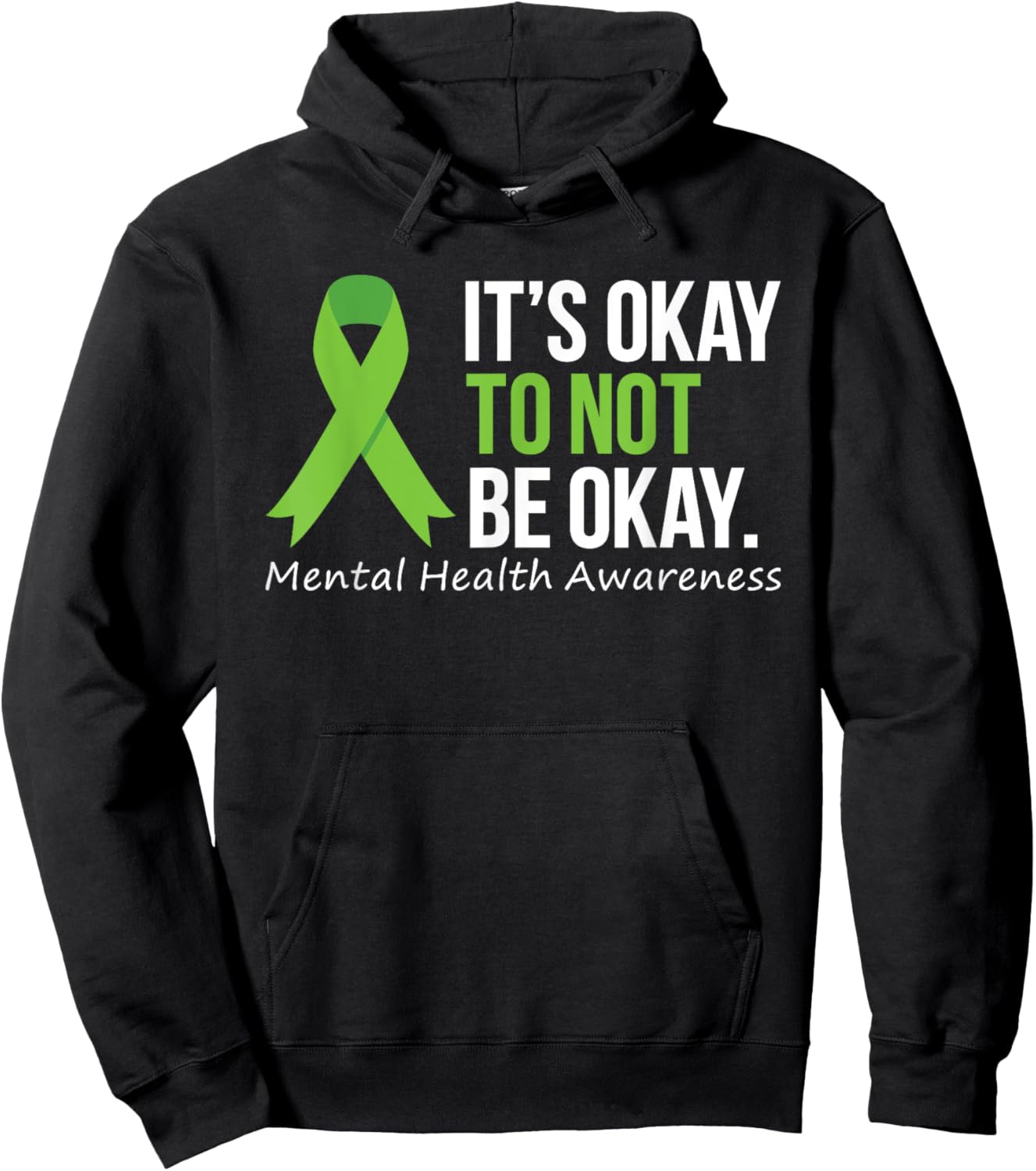 Its Okay To Not Be Okay Shirt Mental Health Awareness Ribbon Hoodie - Hoodie | Black